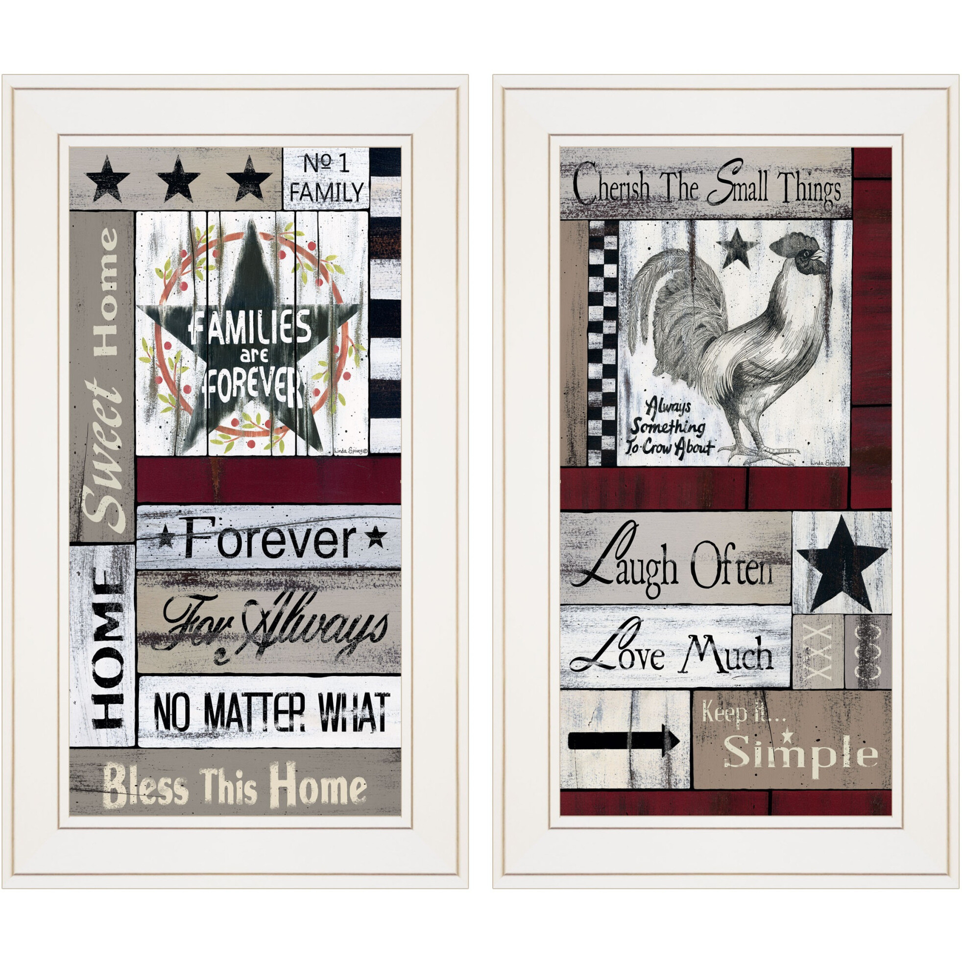 Set Of Two Family Wisdom 1 White Framed Print Wall Art
