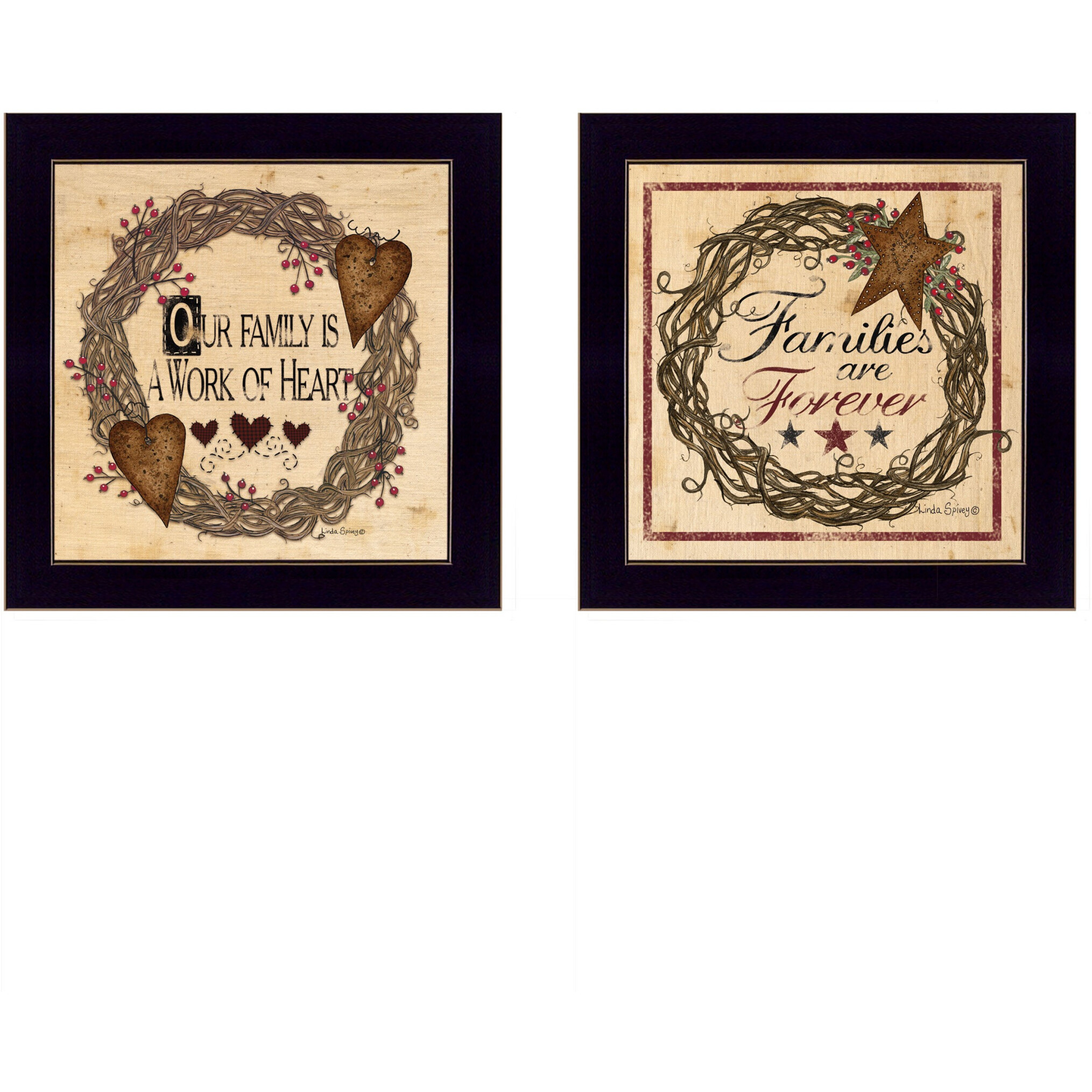 Set Of Two Family Wisdom Ii Black Framed Print Wall Art