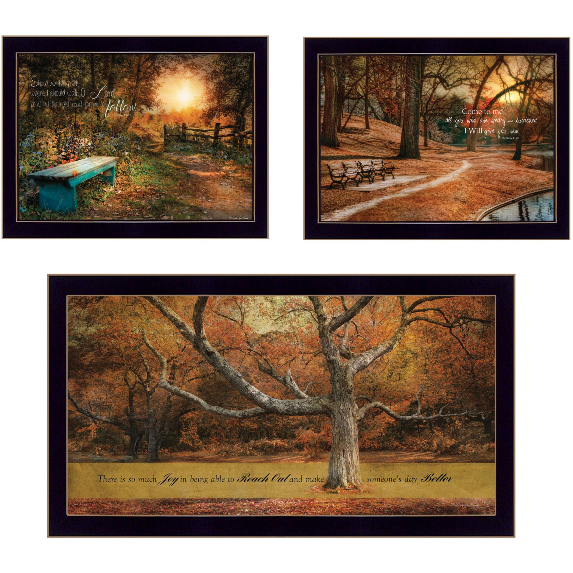 Set Of Three Tranquil Spaces 2 Black Framed Print Wall Art