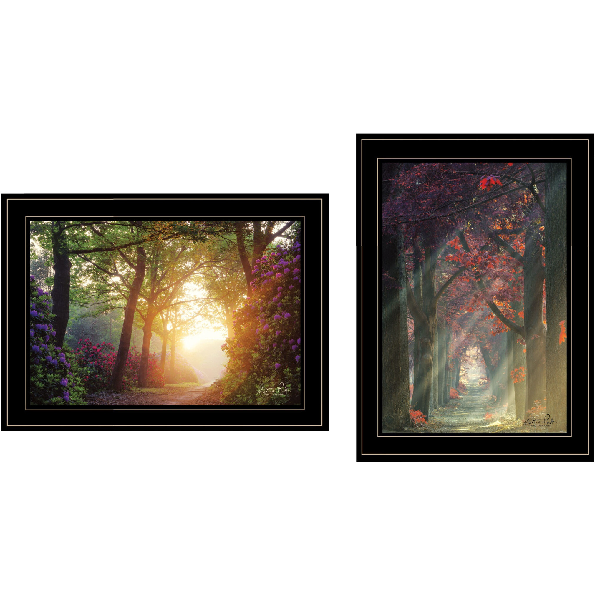 Set Of Two Path Of Happiness 2 Black Framed Print Wall Art