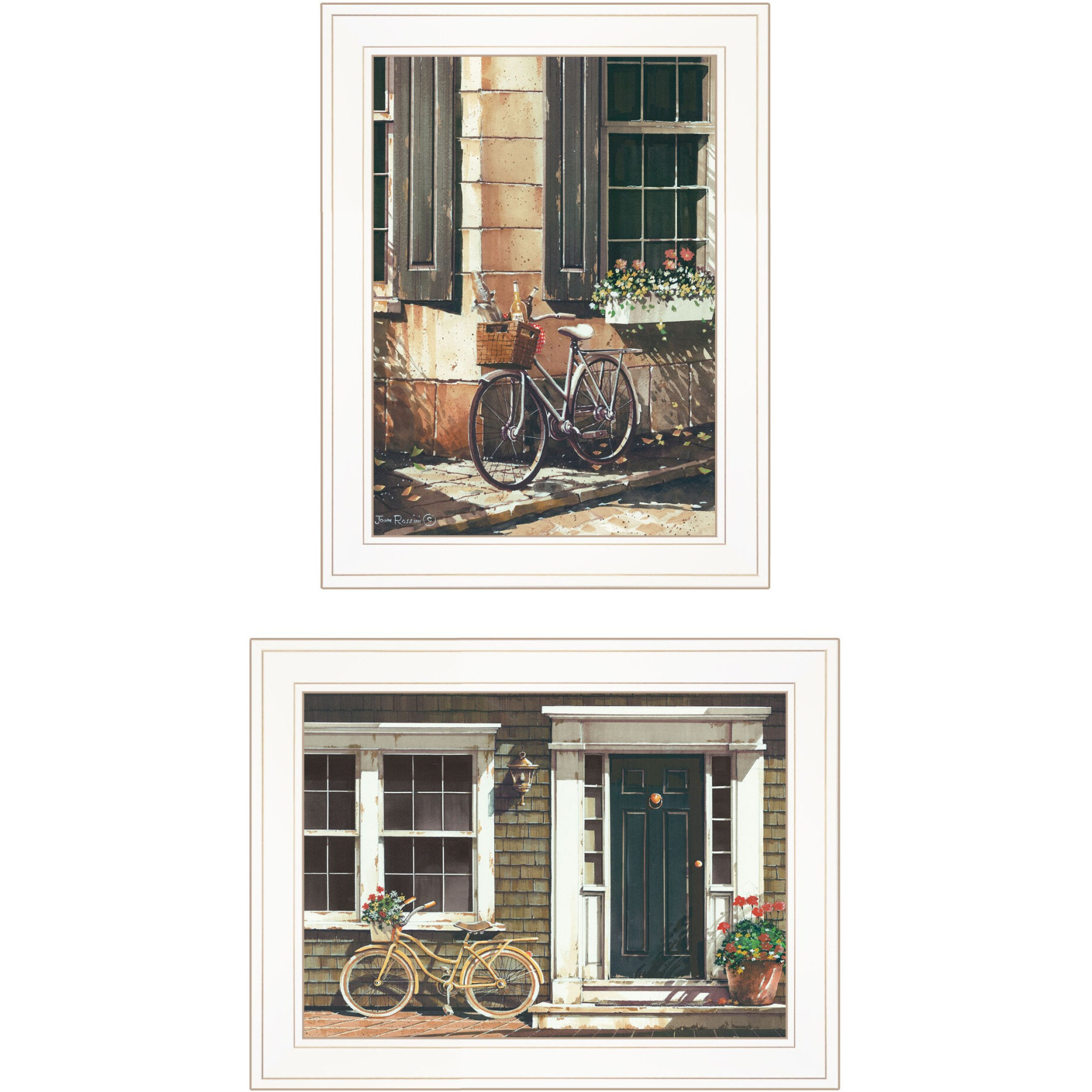 Set Of Two A Picnic getaway 1 White Framed Print Wall Art