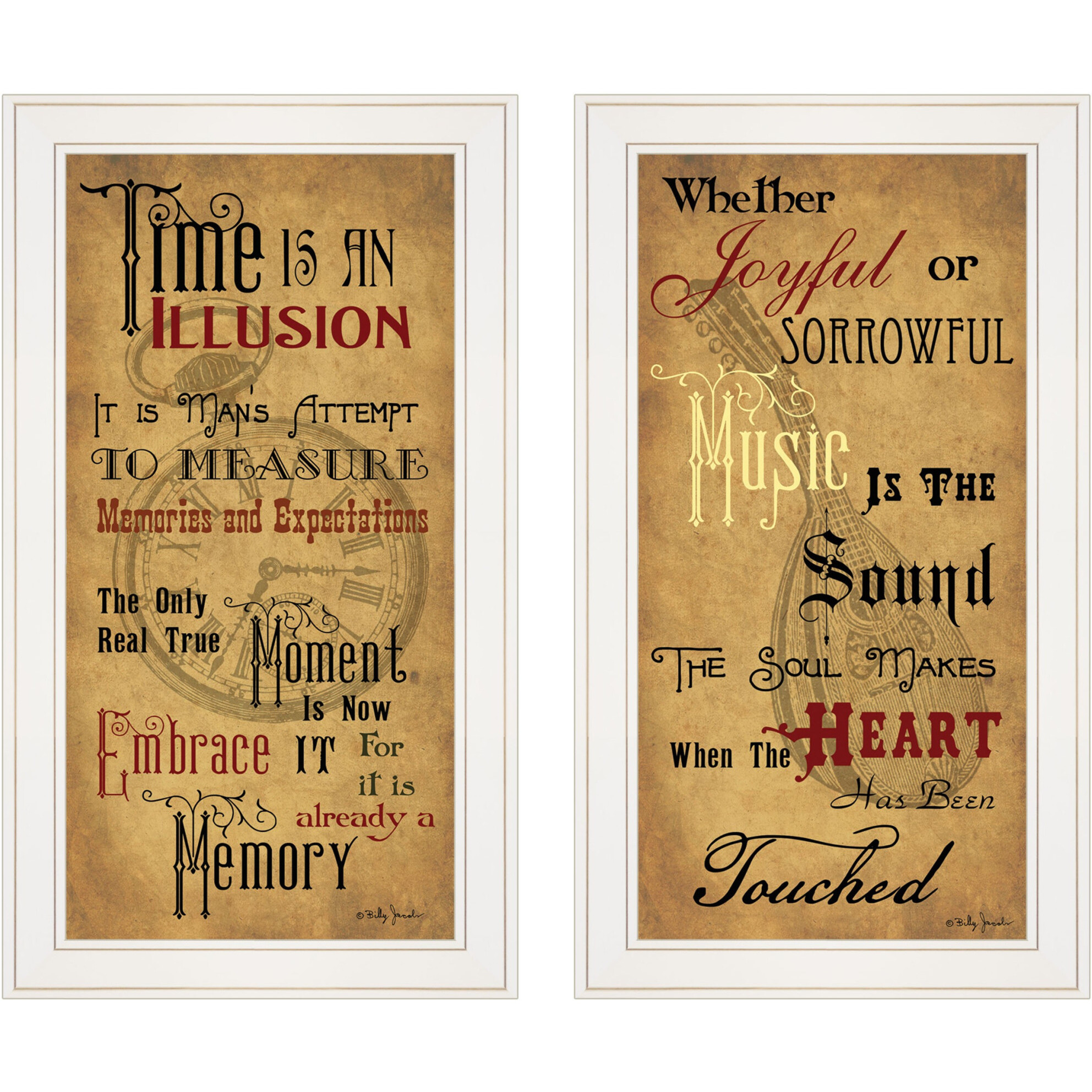 Set Of Two Joyful 1 White Framed Print Wall Art