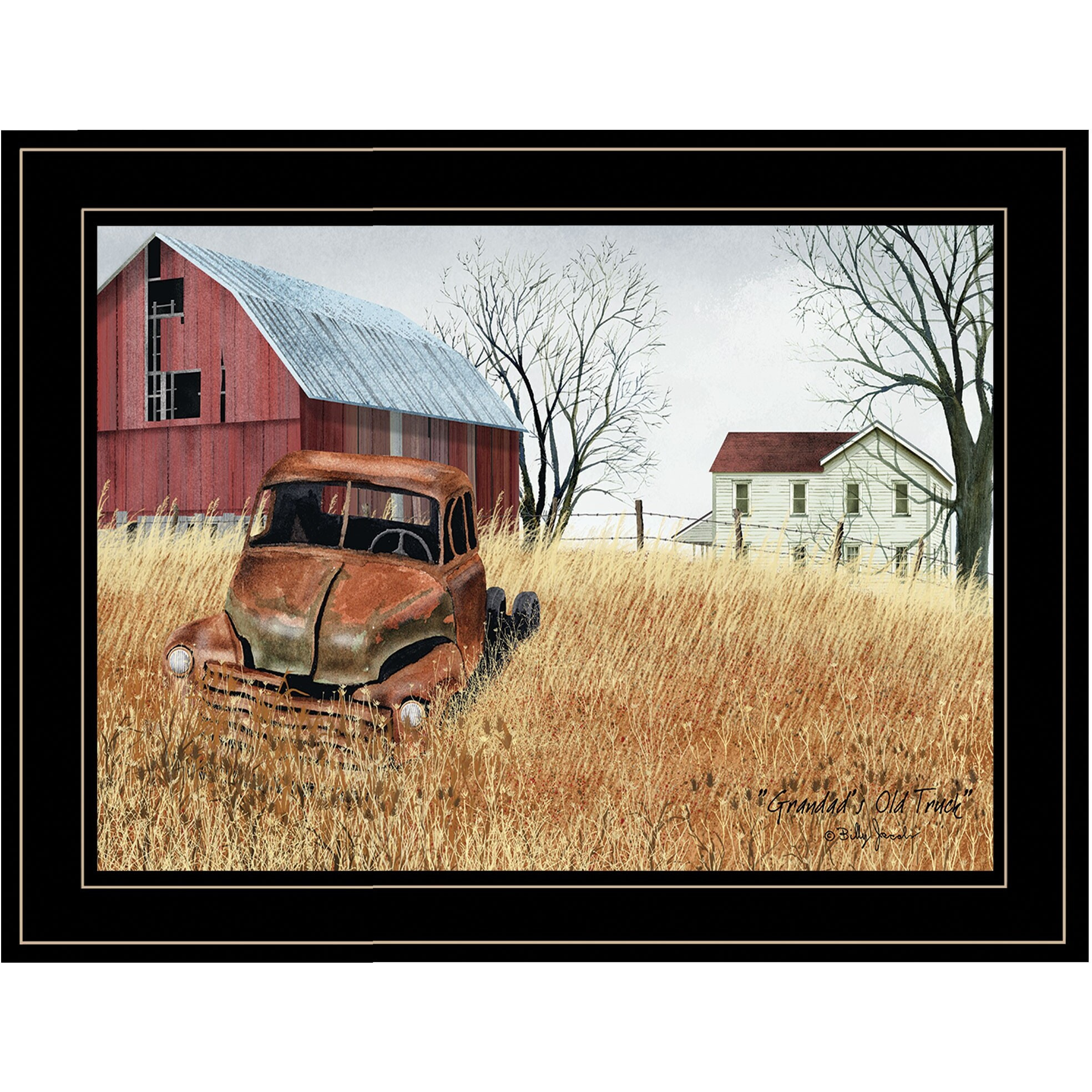 granddads Old Truck 3 Black Framed Print Wall Art