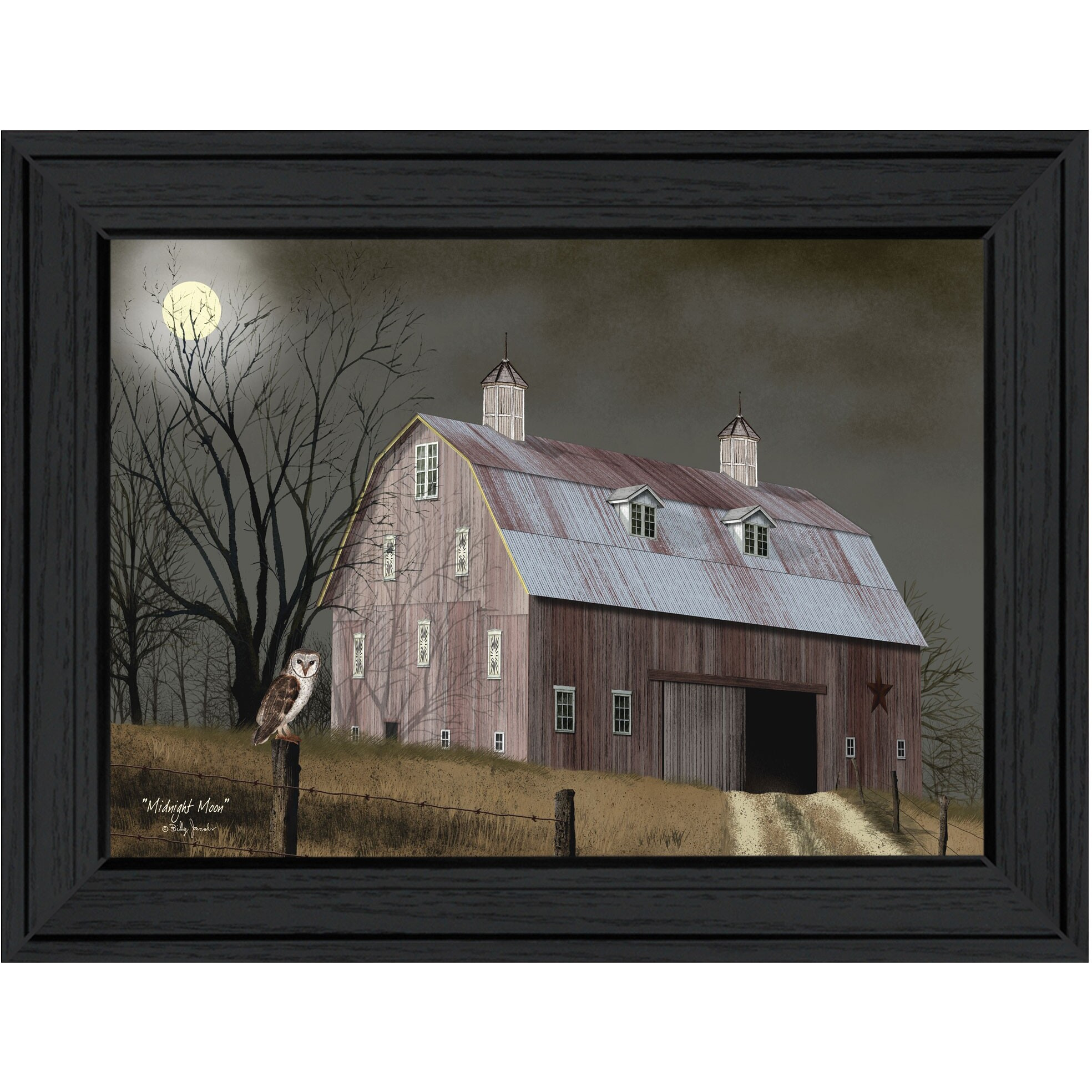 Midnight Moon 4 Black Framed Print Wall Art