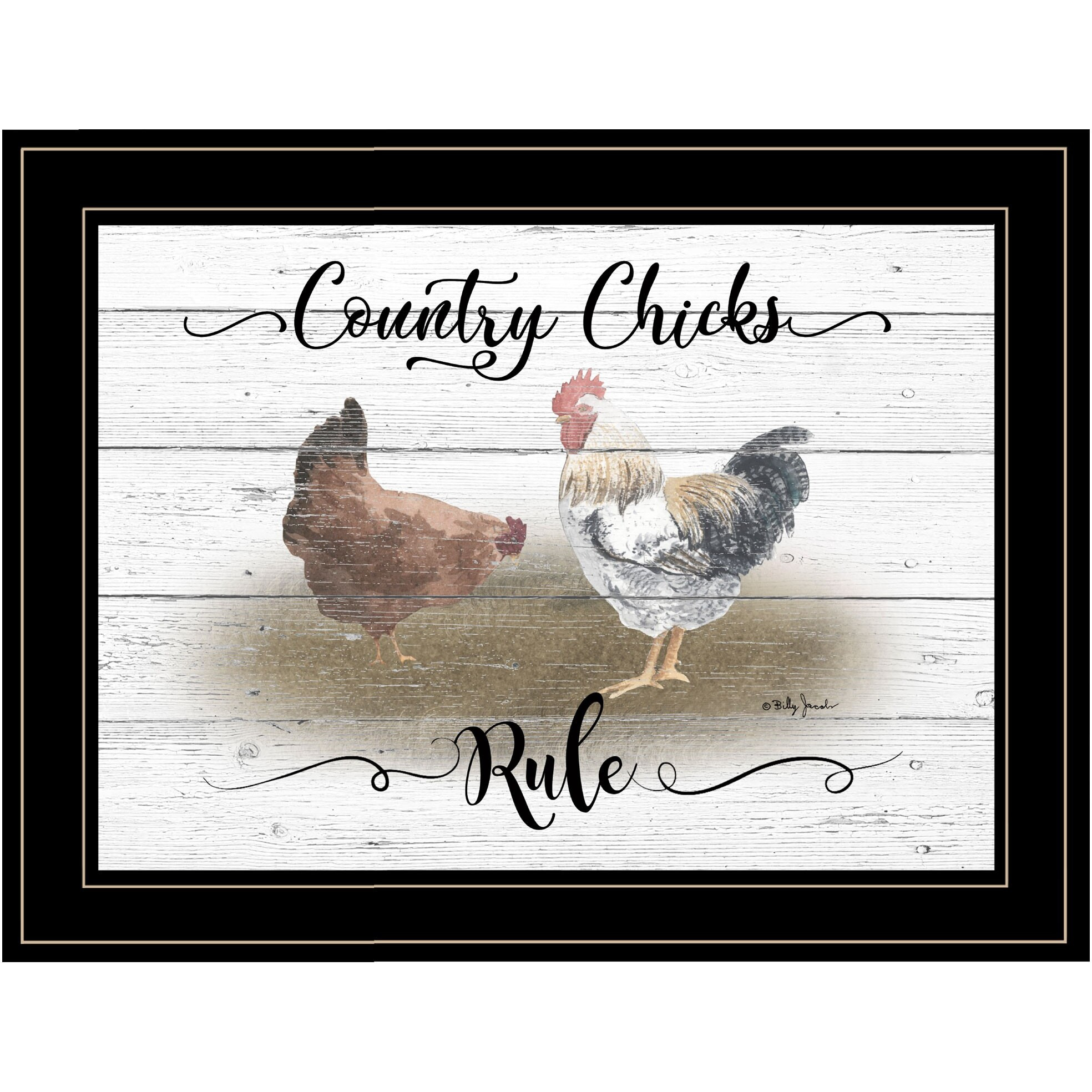 country chicks Rule 3 Black Framed Print Wall Art