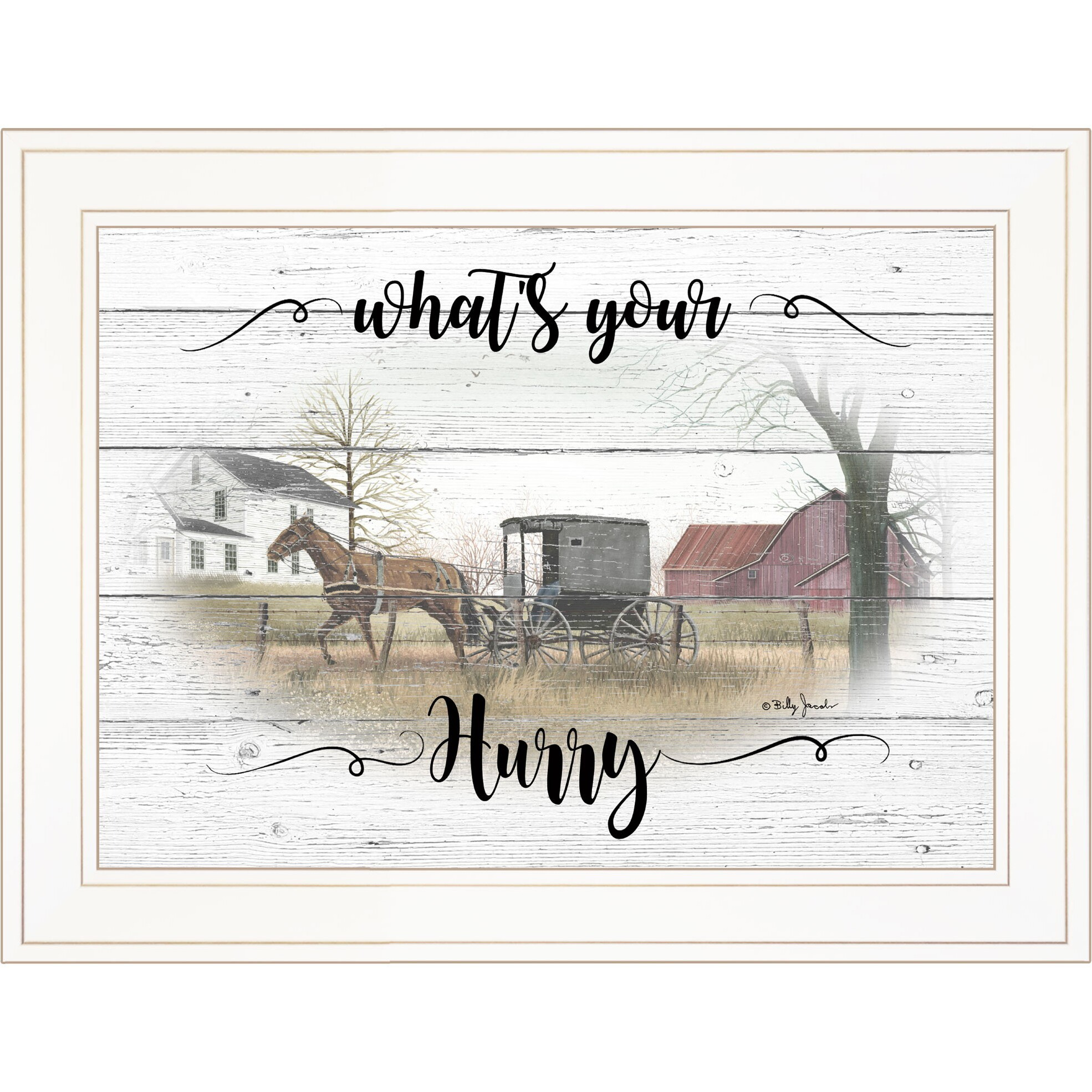 Whats Your Hurry 1 White Framed Print Wall Art