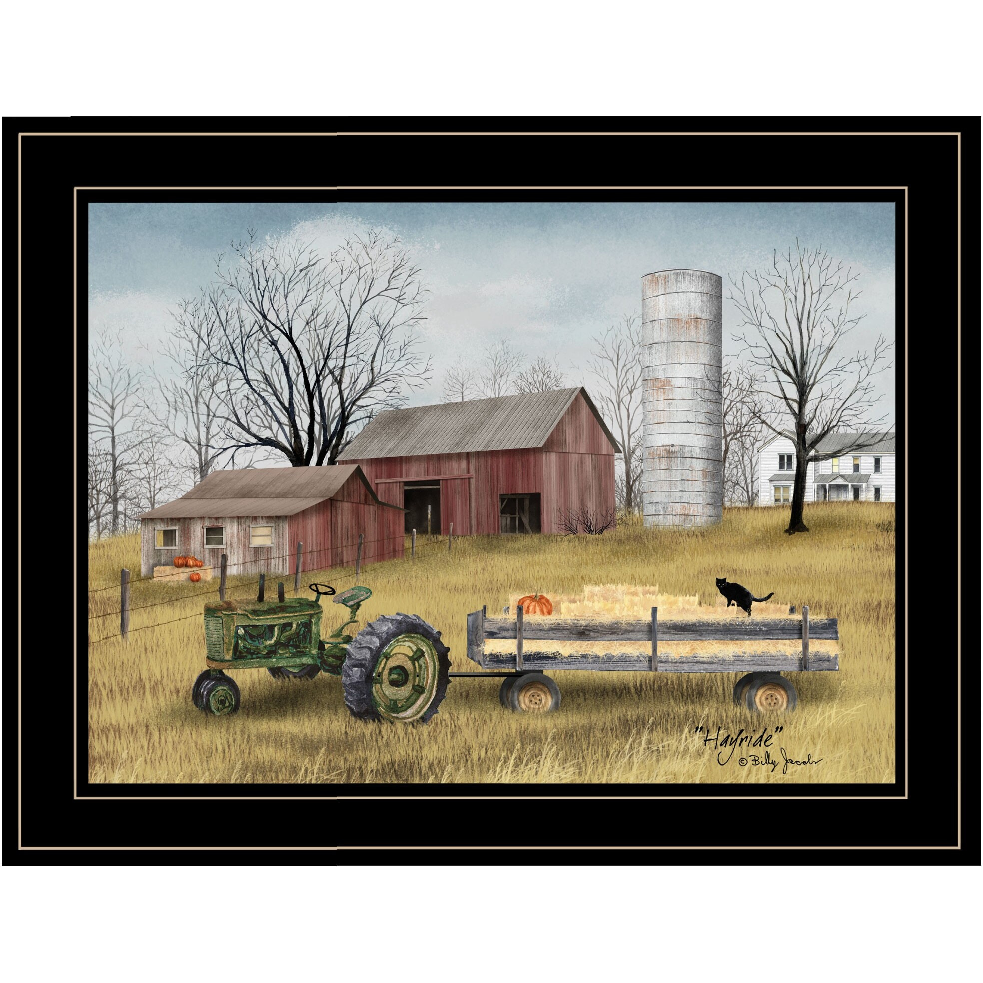 Hayride 2 Black Framed Print Wall Art