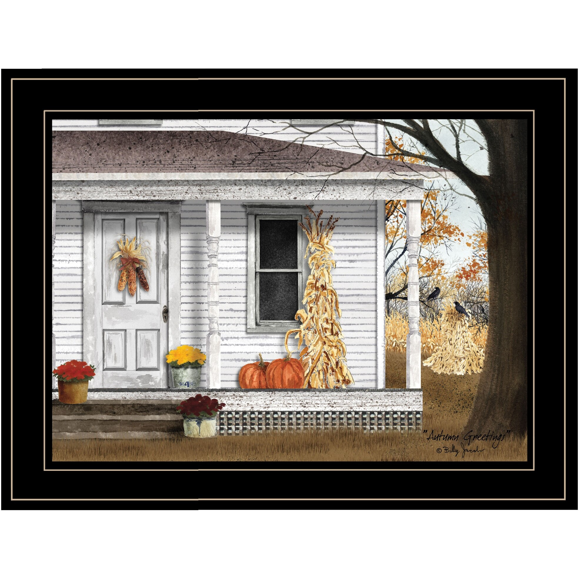 Autumn greetings 2 Black Framed Print Wall Art