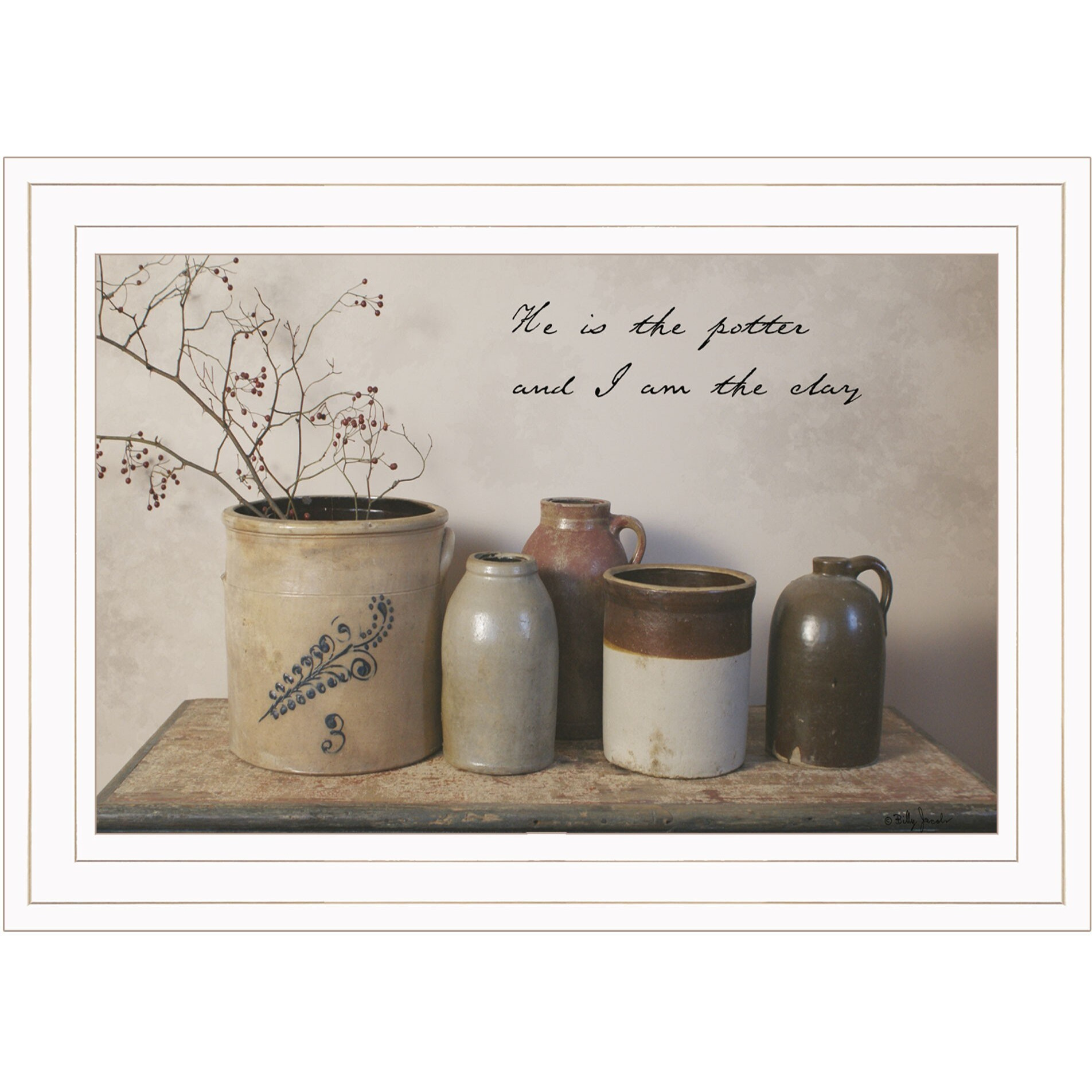 He Is The Potter 1 White Framed Print Wall Art