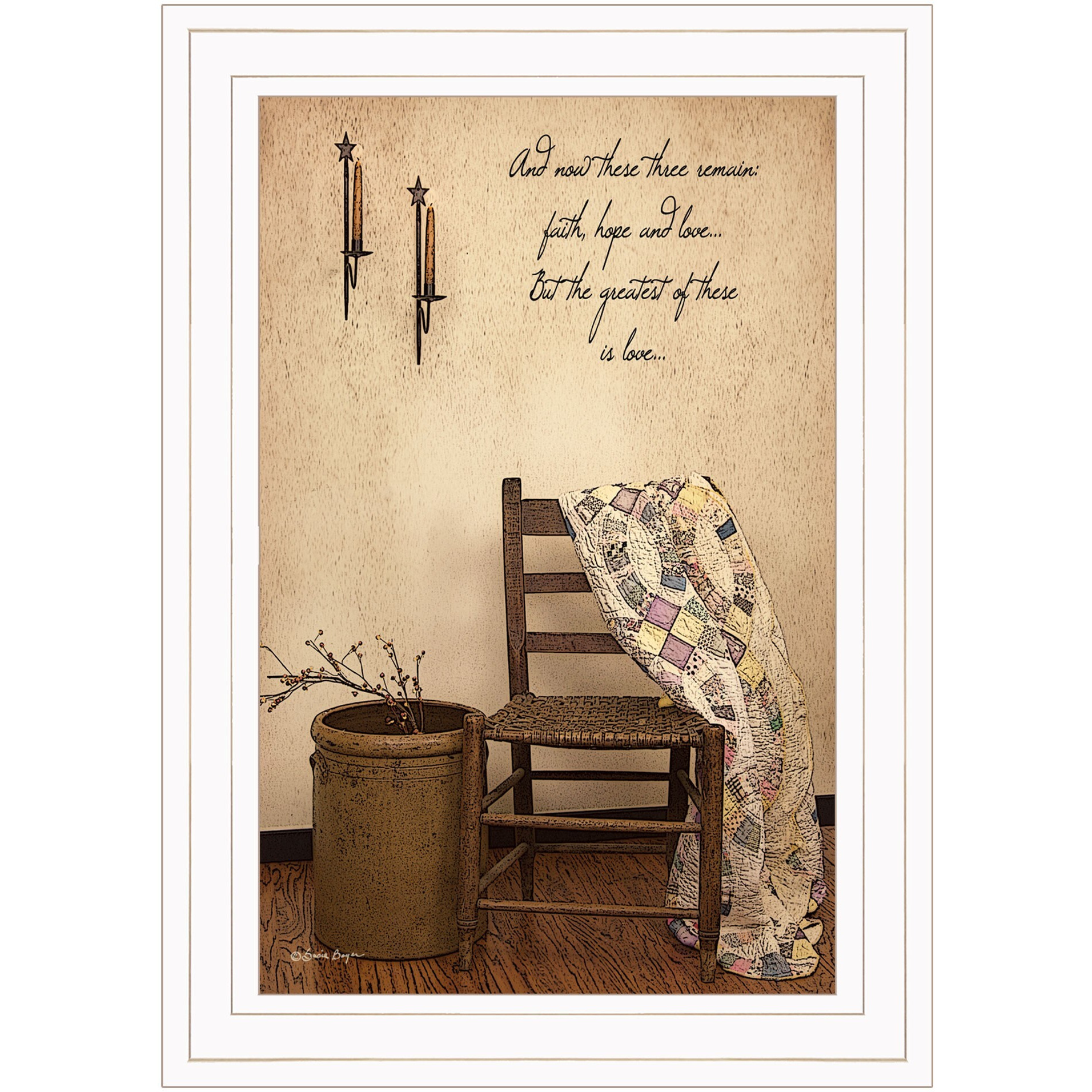 These Three Remain 1 White Framed Print Wall Art
