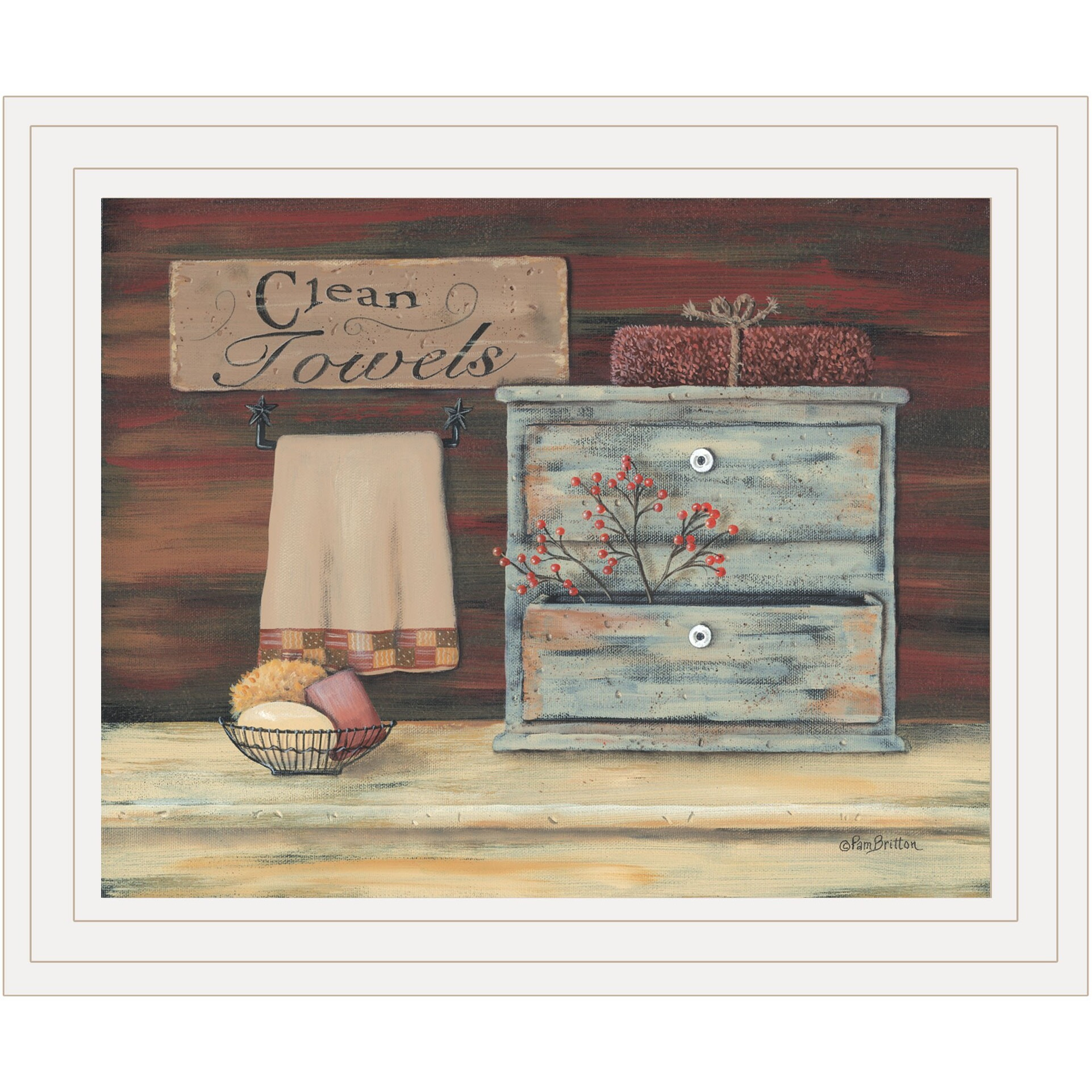 clean Towels 2 White Framed Print Wall Art