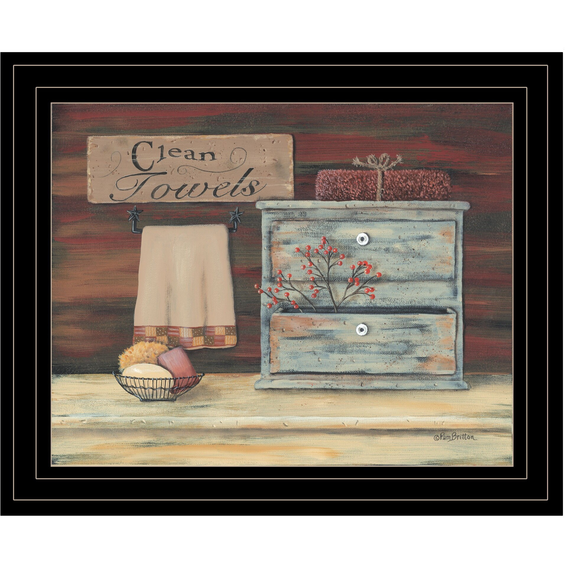 clean Towels 3 Black Framed Print Wall Art