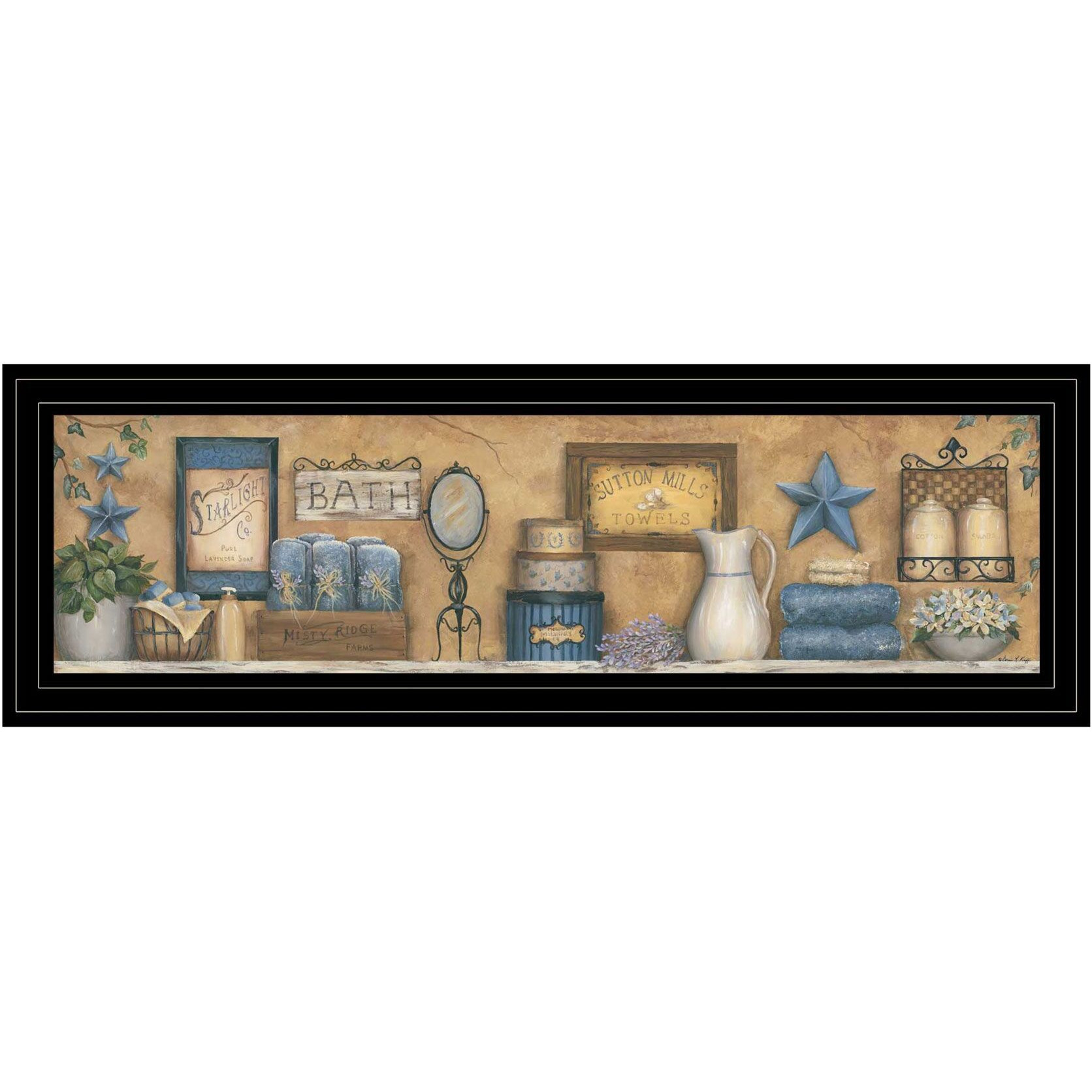 Starlight Bath 3 Black Framed Print Bathroom Wall Art