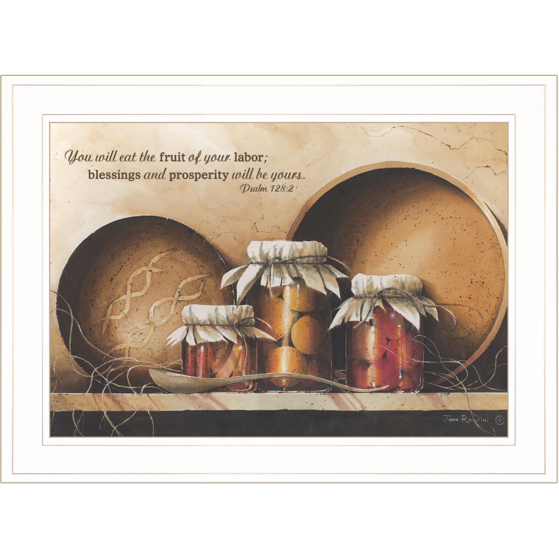 Blessings And Prosperity 2 White Framed Print Wall Art