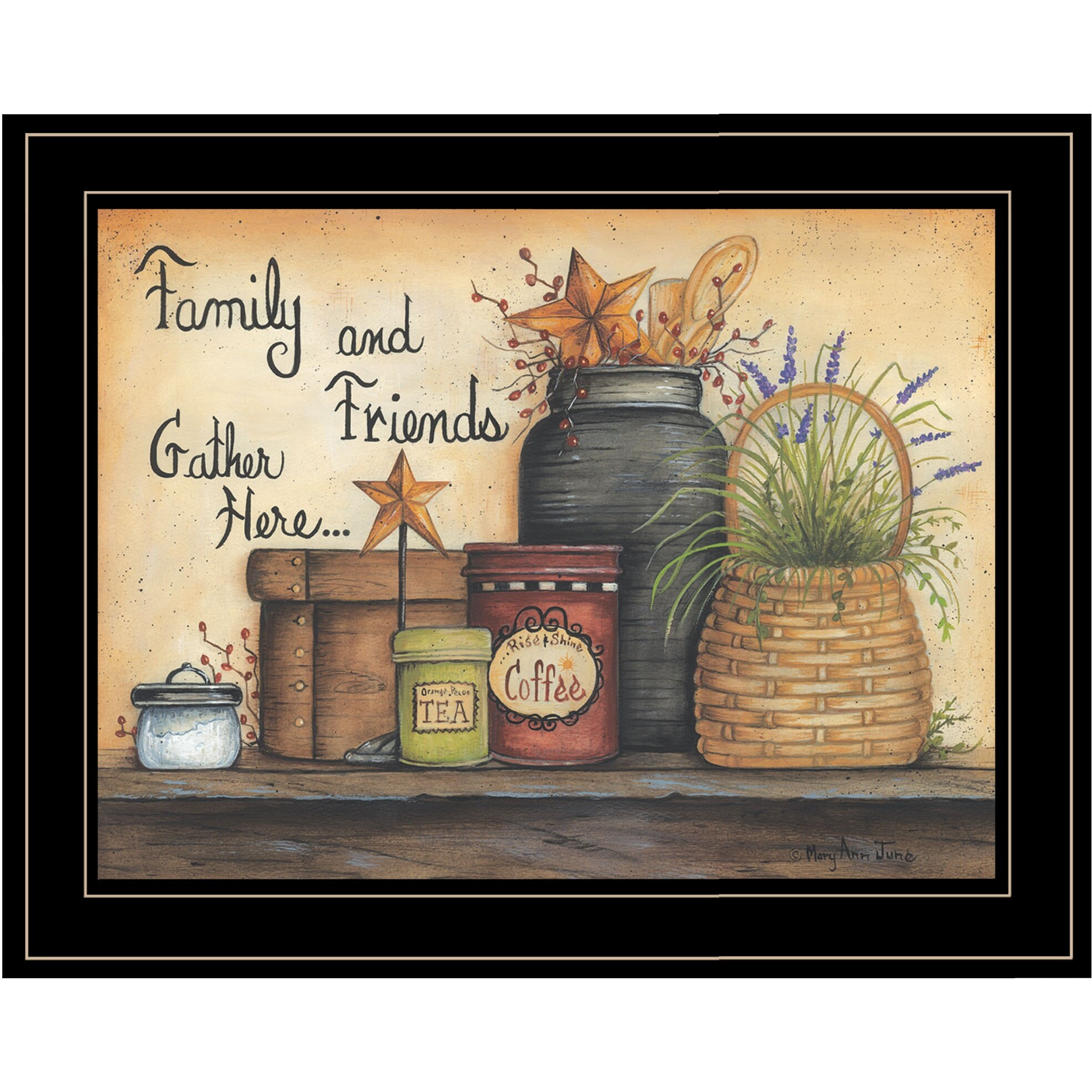 Family And Friends 4 Black Framed Print Wall Art