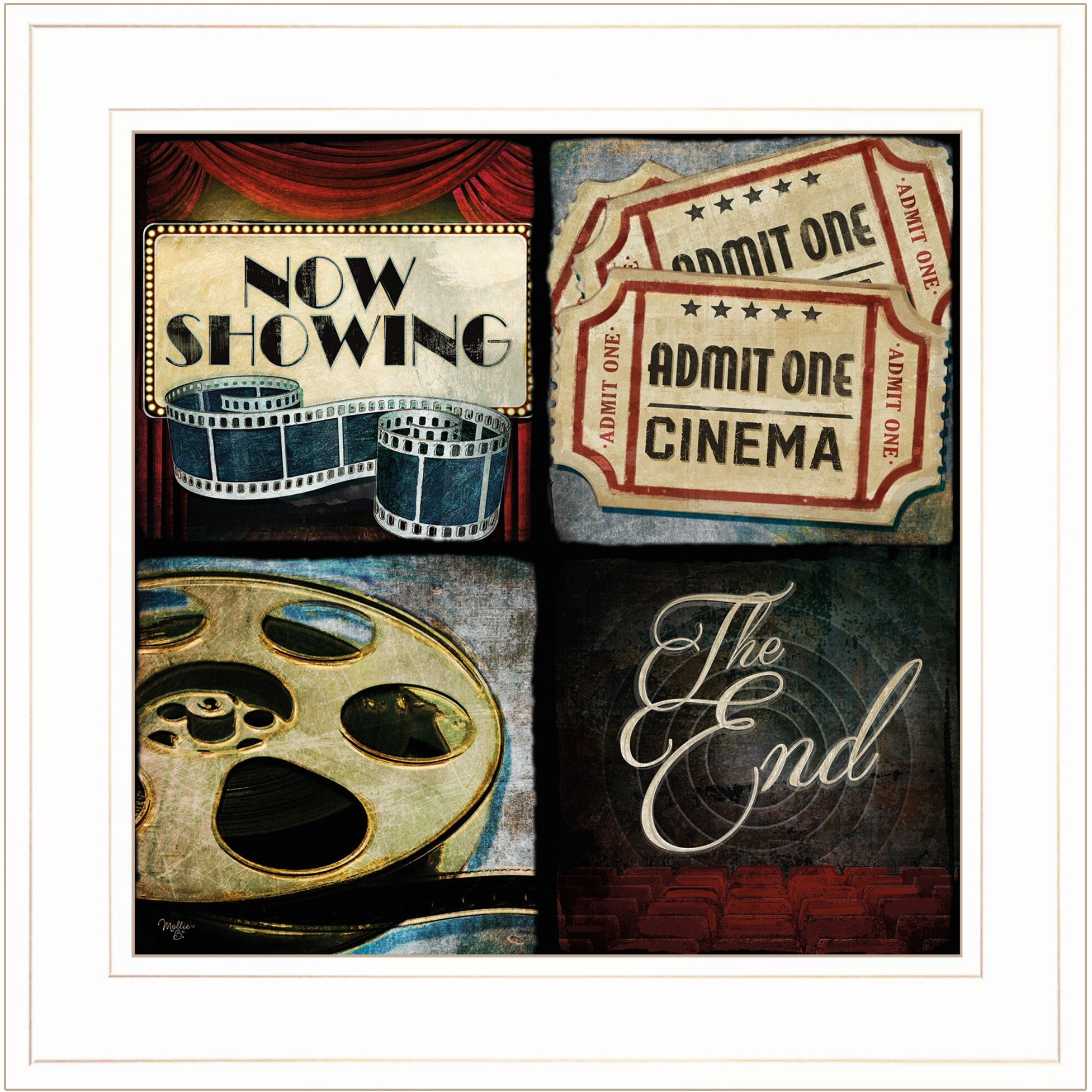 At The Movies I 1 White Framed Print Wall Art