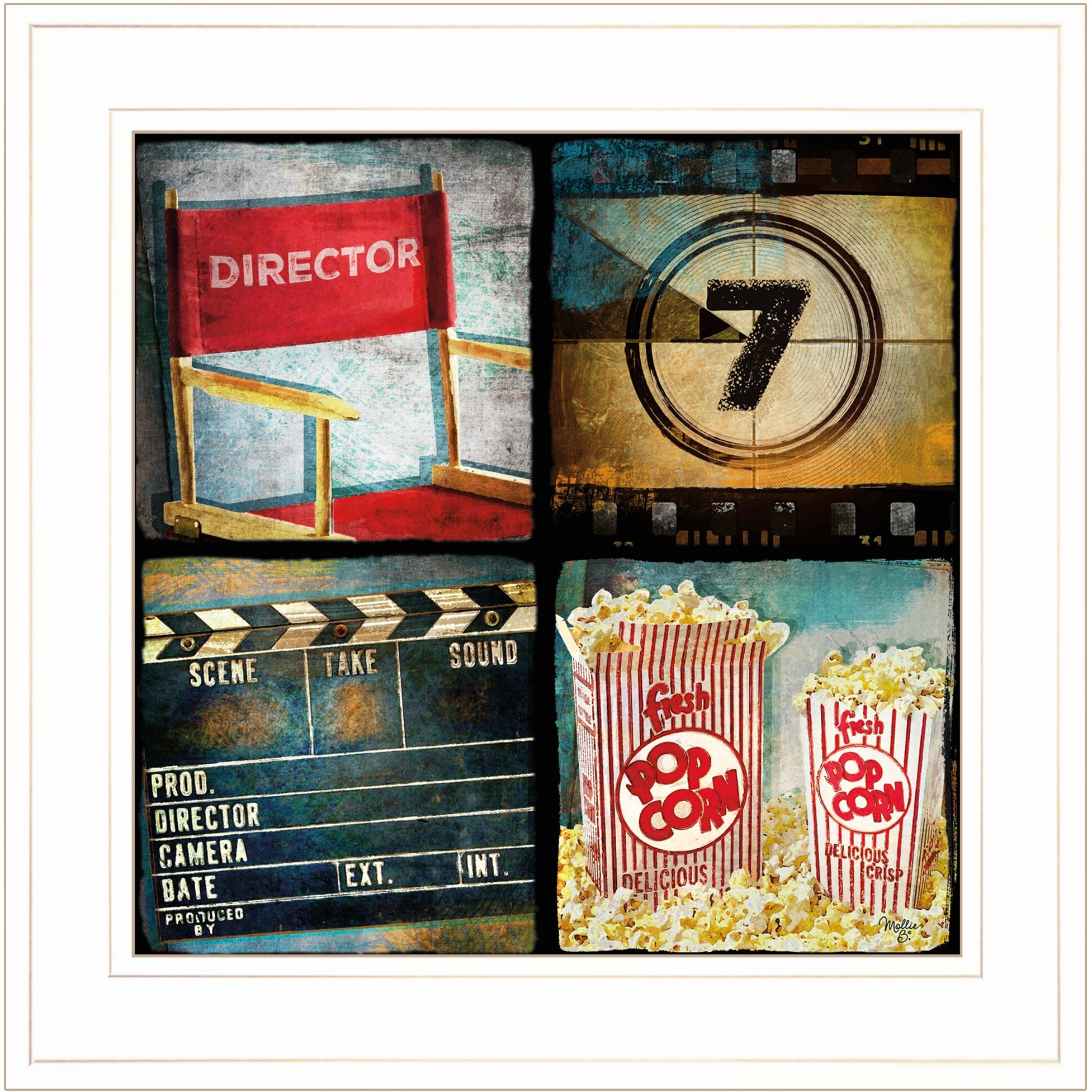 At The Movies 3 White Framed Print Wall Art