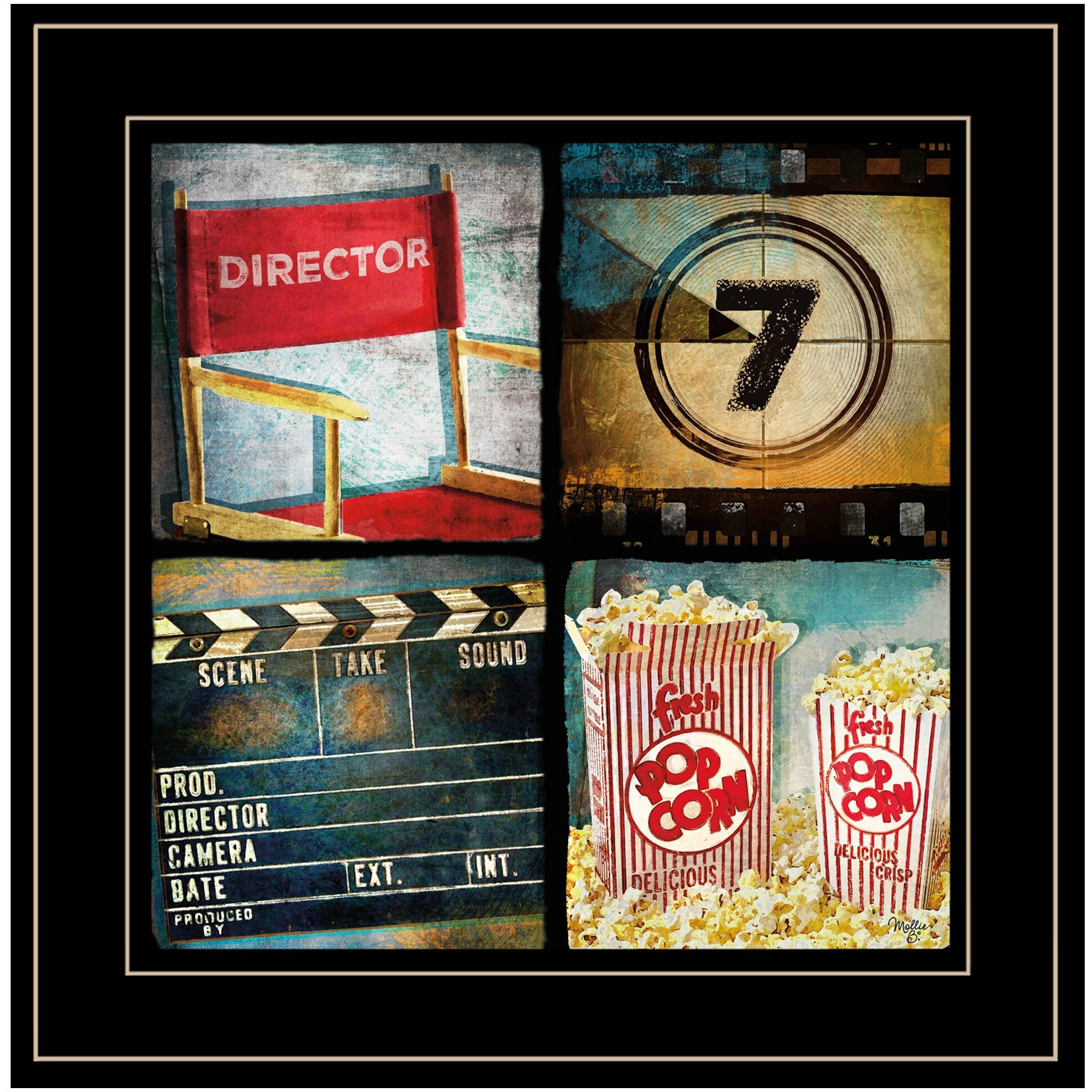 At The Movies 5 Black Framed Print Wall Art