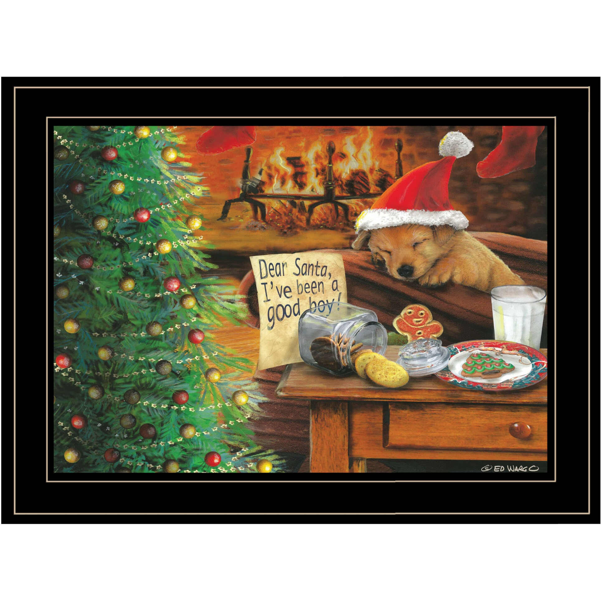 Ive Been A good Boy 3 Black Framed Print Wall Art