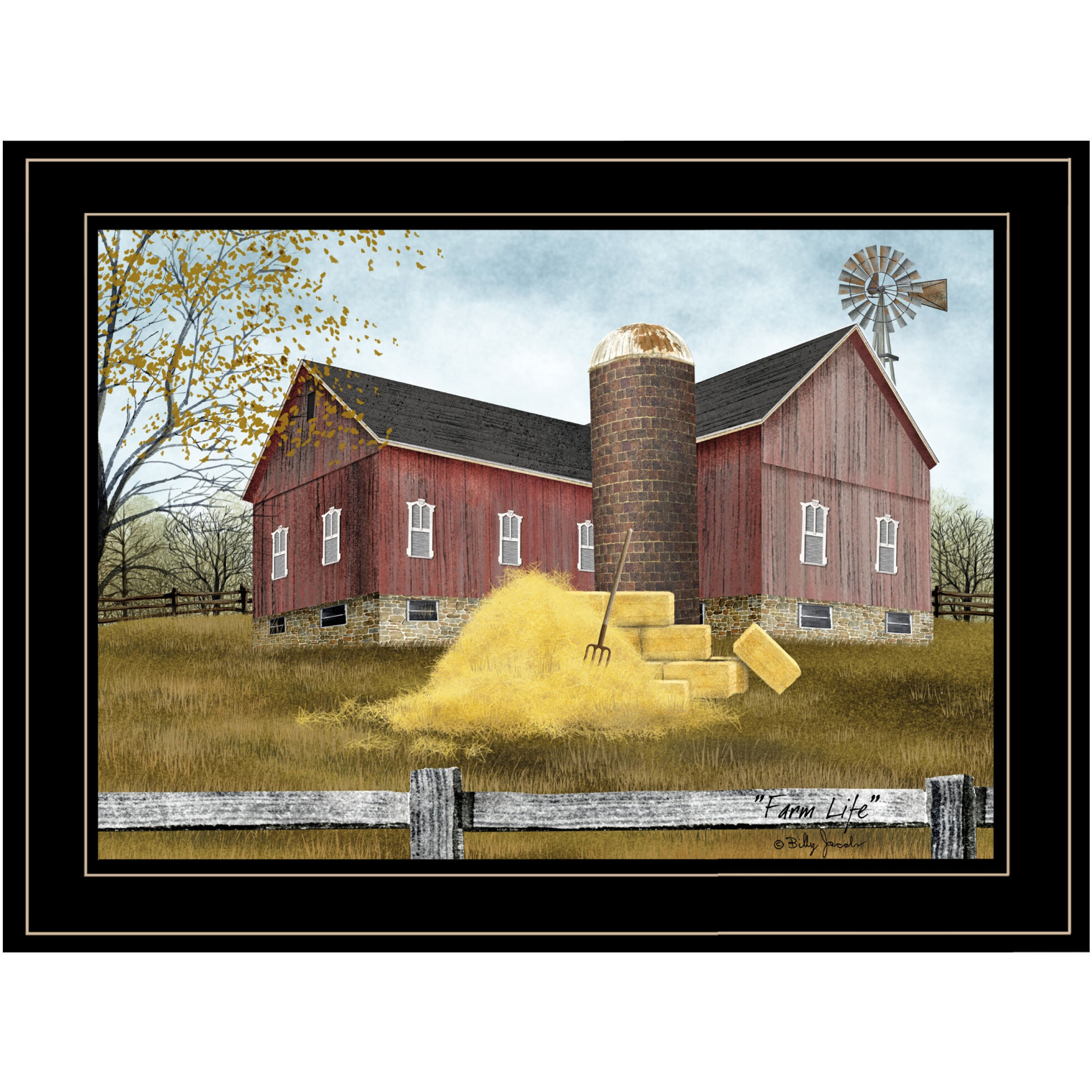 Farm Life 3 Black Framed Print Wall Art