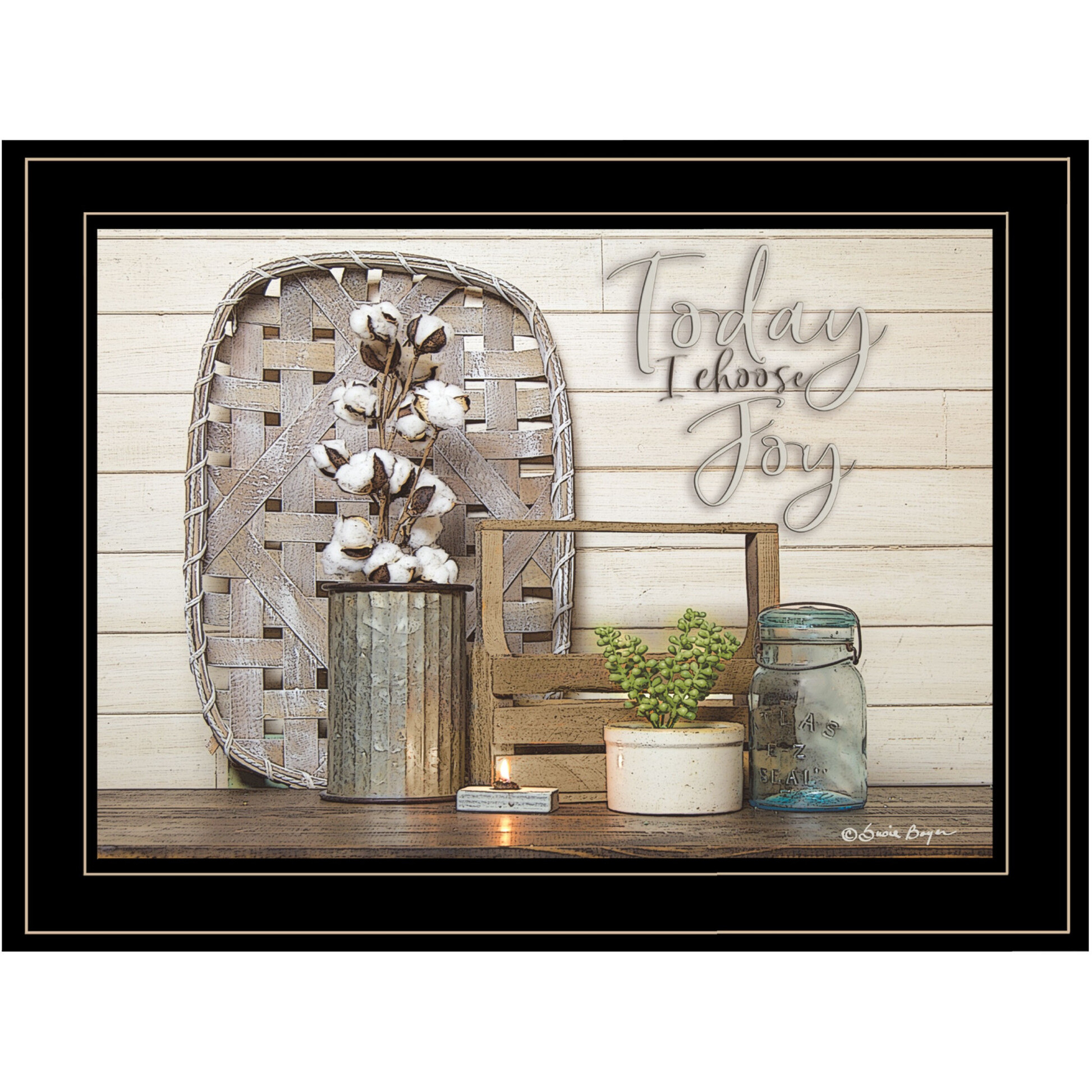 Today I choose Joy 3 Black Framed Print Wall Art
