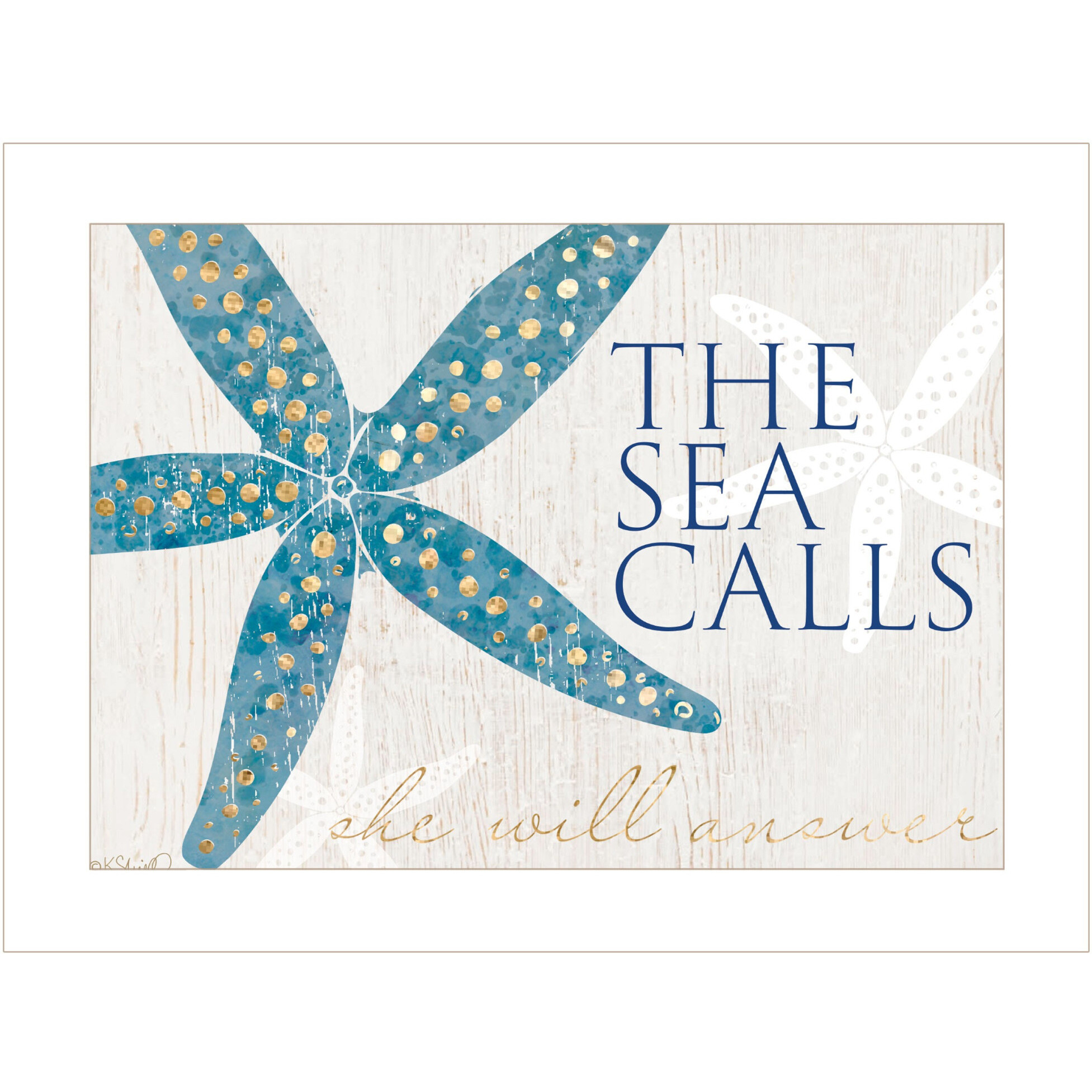 The Sea calls 1 White Framed Print Wall Art