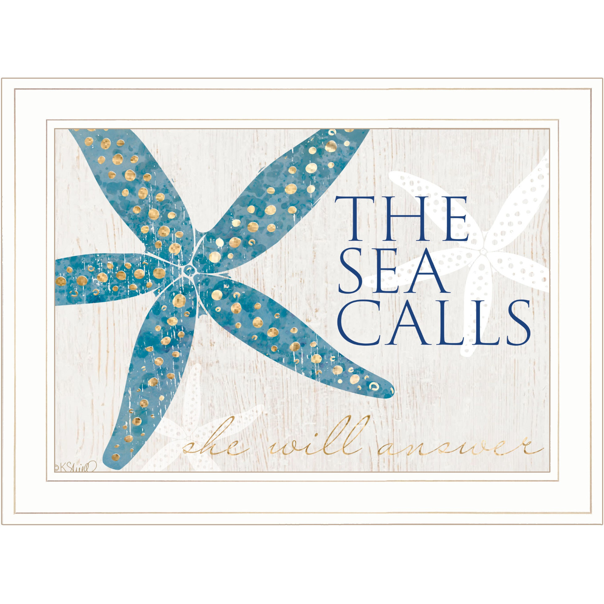 The Sea calls 2 White Framed Print Wall Art