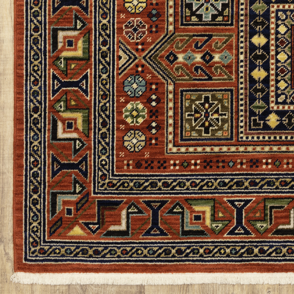 2 x 3 Blue and Red Oriental Power Loom Area Rug