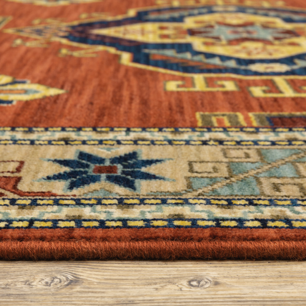 2 x 3 Red and gold Oriental Power Loom Area Rug