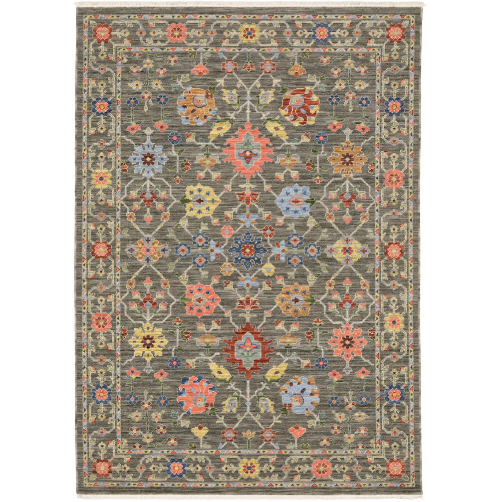 2 x 3 Blue and gray Oriental Power Loom Area Rug