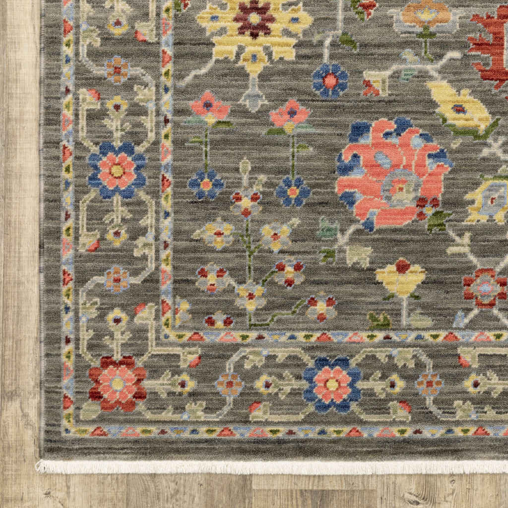 2 x 3 Blue and gray Oriental Power Loom Area Rug
