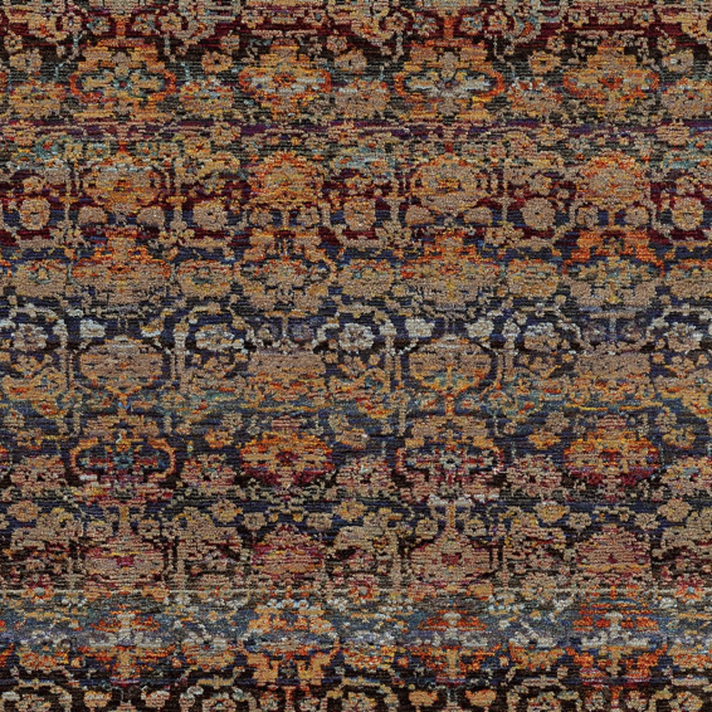 2 X 3 Multi And Blue Abstract Power Loom Stain Resistant Area Rug