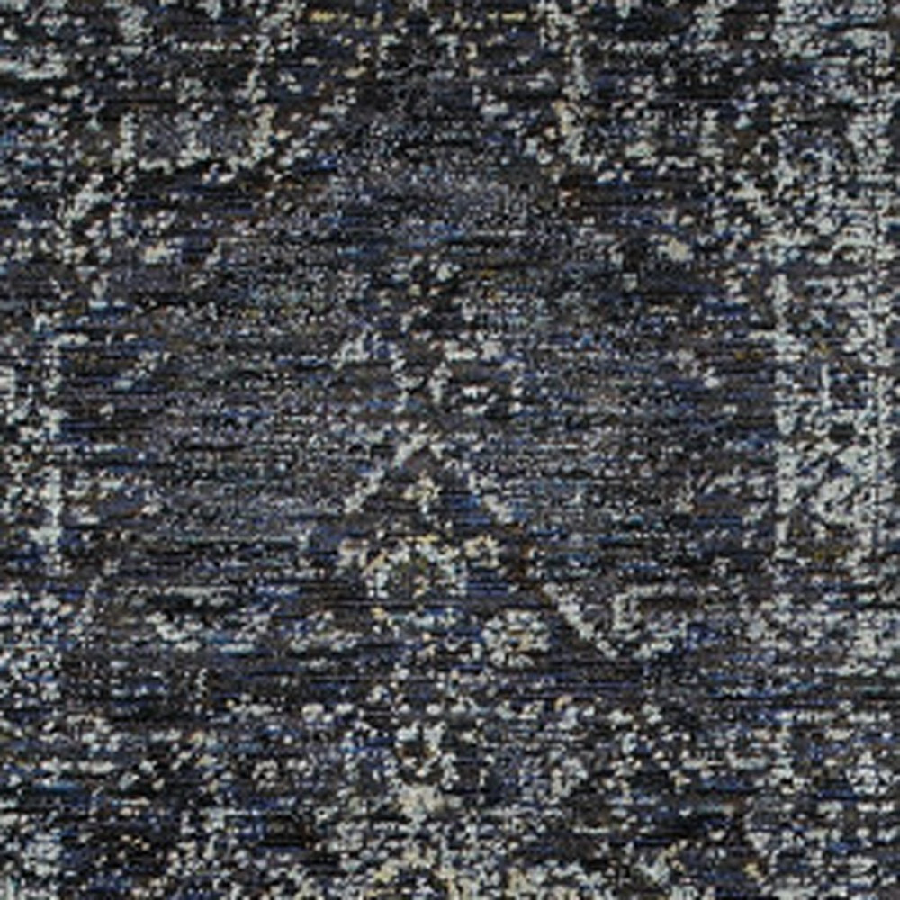 2 X 8 Blue And Brown Oriental Power Loom Stain Resistant Runner Rug