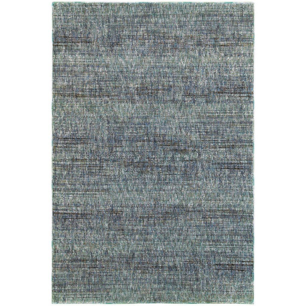 2 X 3 Blue grey Silver And green Power Loom Stain Resistant Area Rug