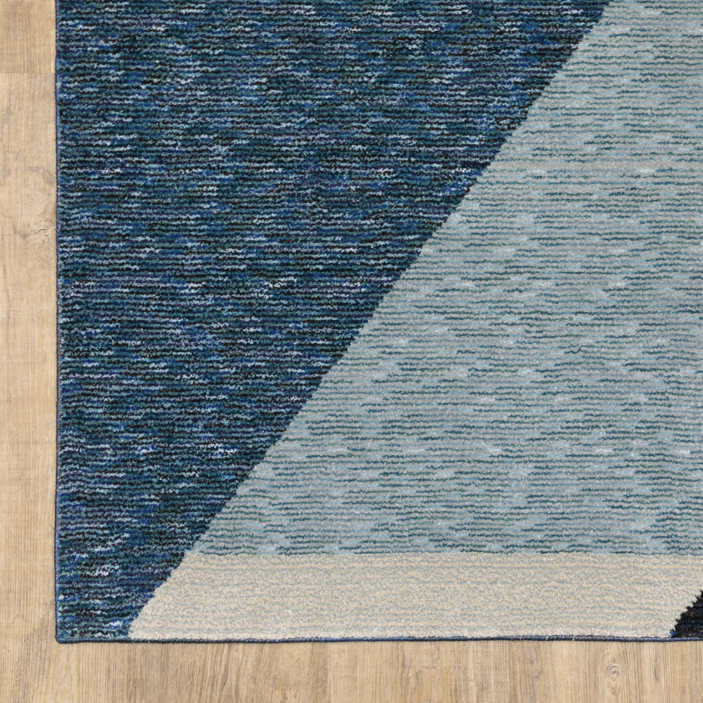 3 X 5 Blue Purple grey And Teal geometric Power Loom Area Rug