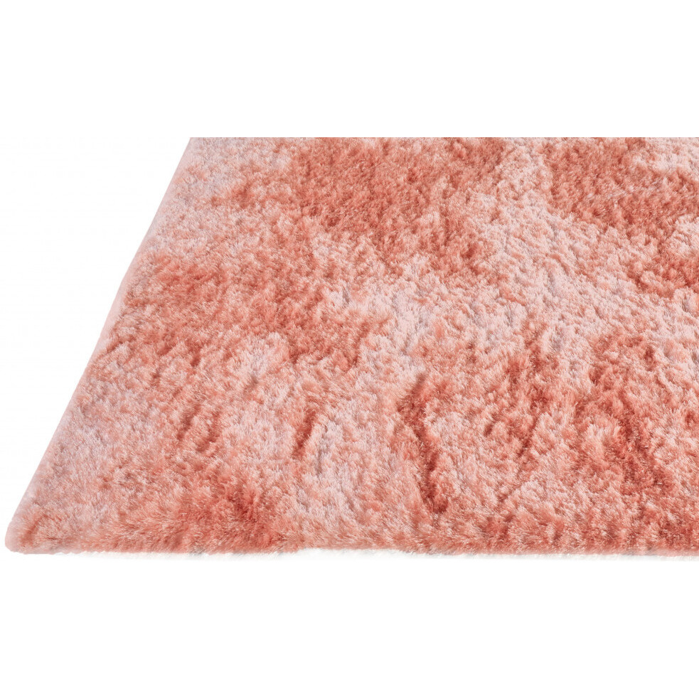 6 Pink Shag Tufted Handmade Runner Rug