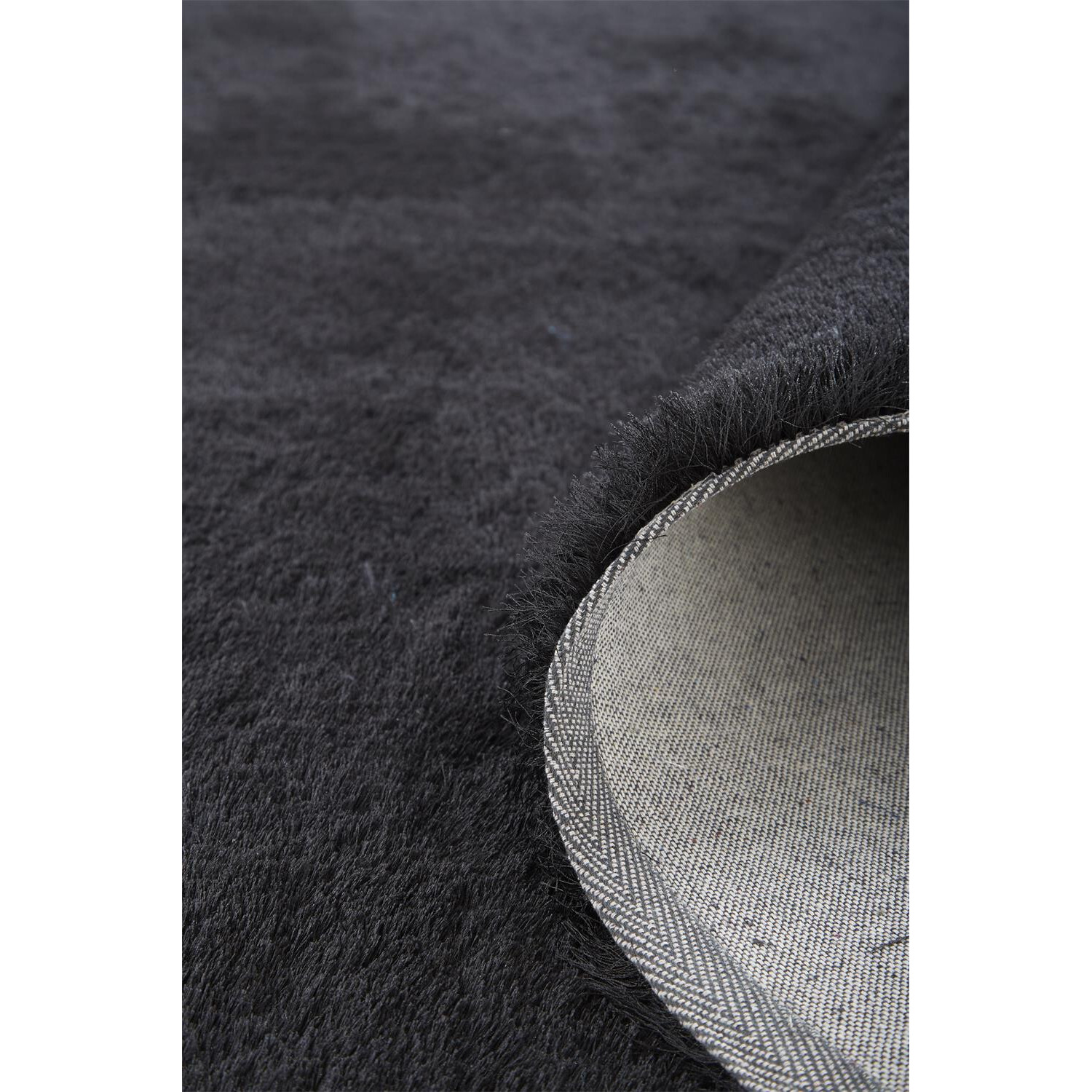 5 X 8 Black Shag Tufted Handmade Area Rug