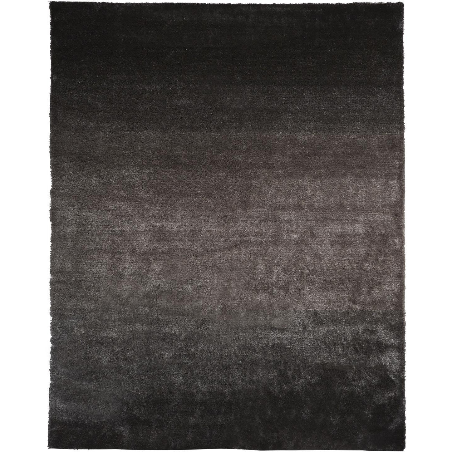 5 X 8 gray And Black Shag Tufted Handmade Area Rug