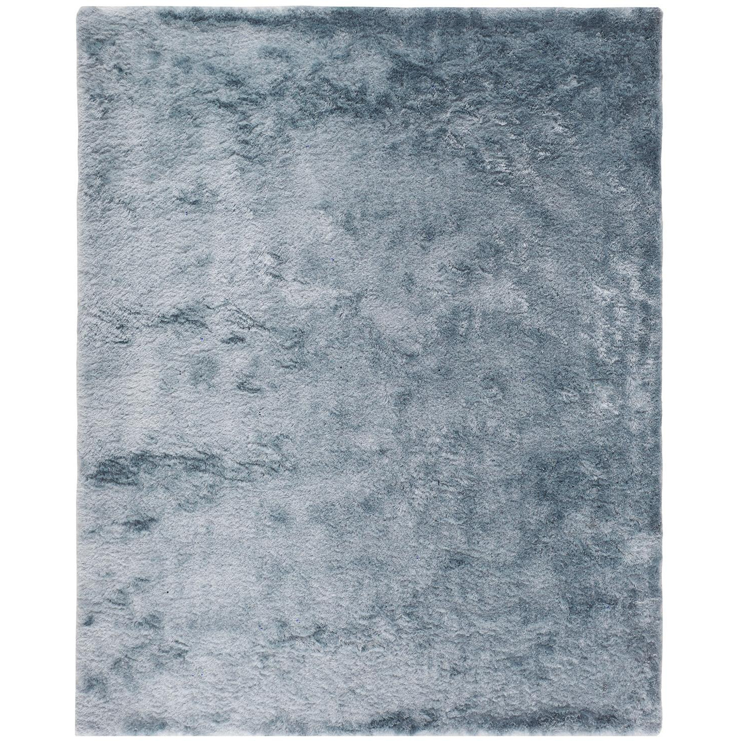 2 X 3 Blue And Silver Shag Tufted Handmade Area Rug