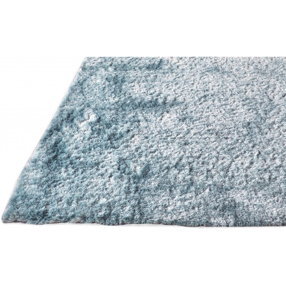 2 X 3 Blue And Silver Shag Tufted Handmade Area Rug