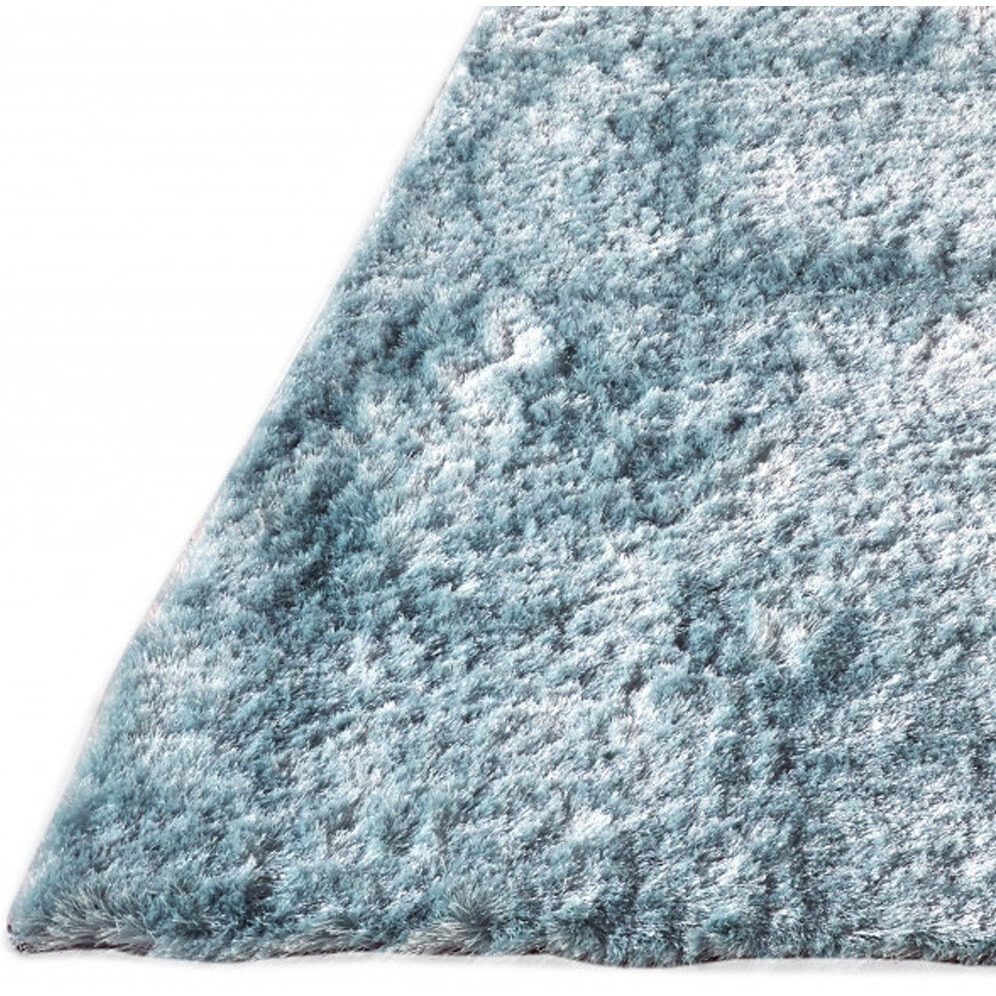 5 X 8 Blue And Silver Shag Tufted Handmade Area Rug
