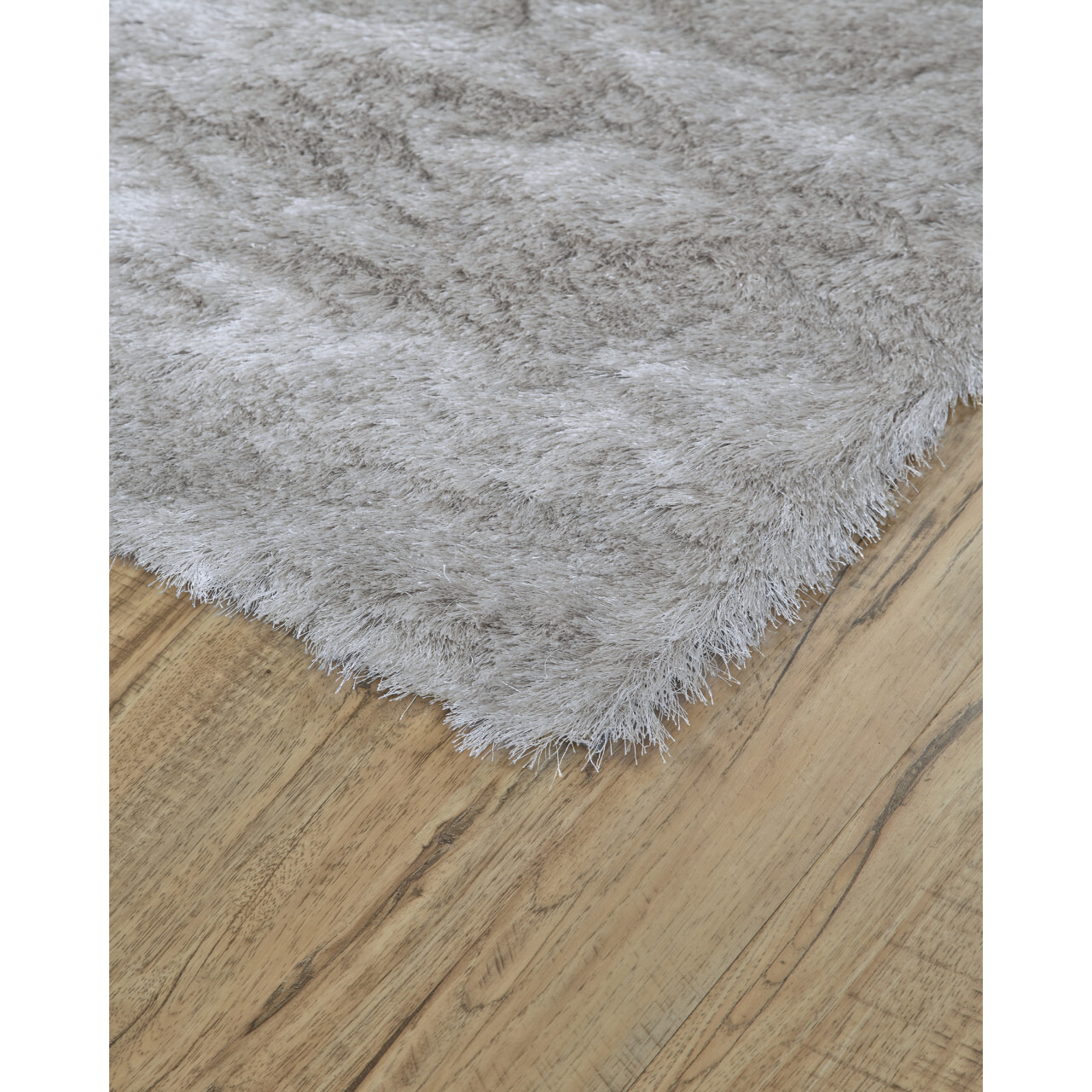 5 X 8 gray And Silver Shag Handmade Area Rug
