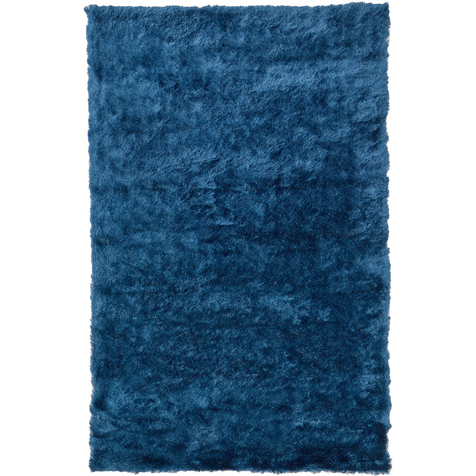 5 X 8 Blue And green Shag Tufted Handmade Area Rug