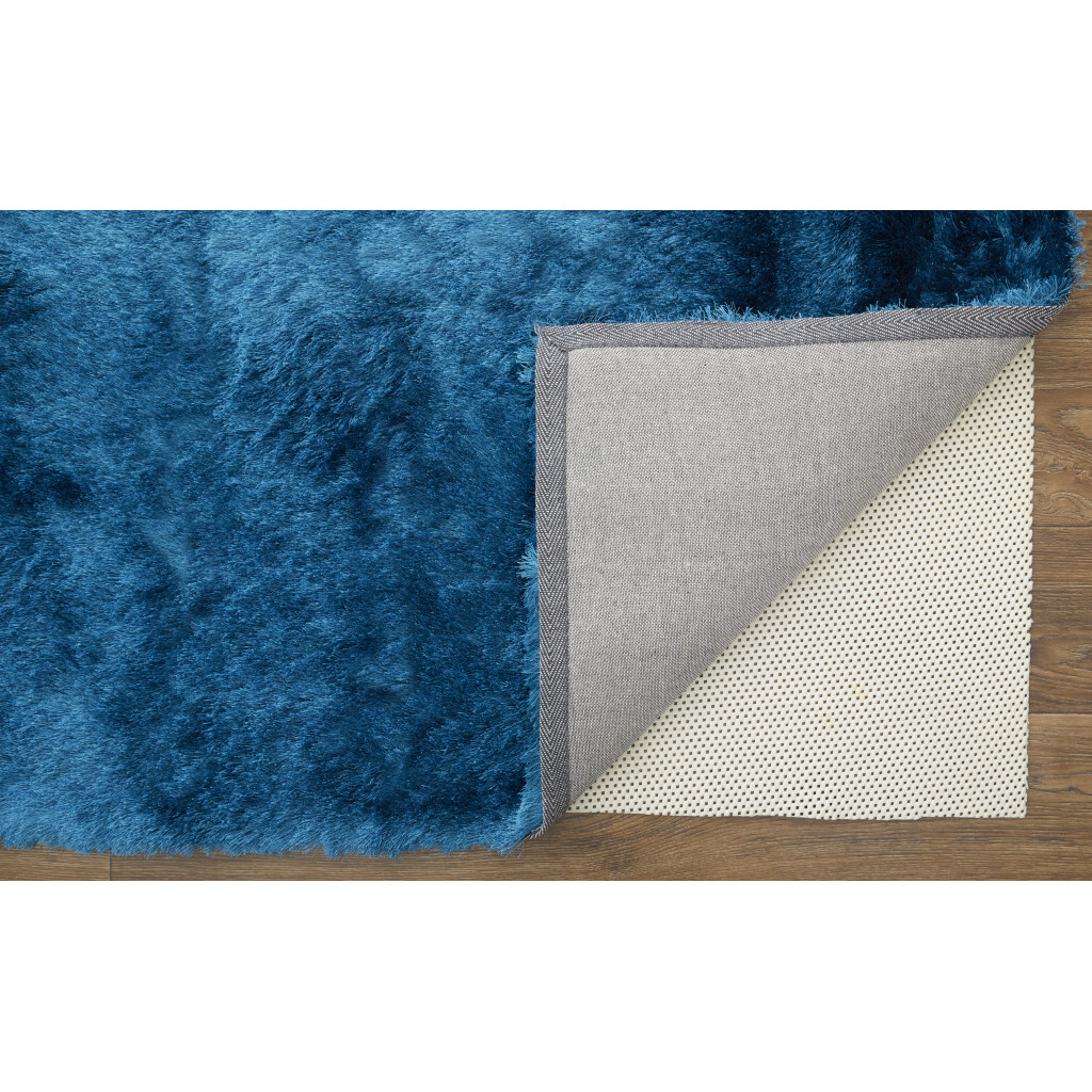 5 X 8 Blue And green Shag Tufted Handmade Area Rug