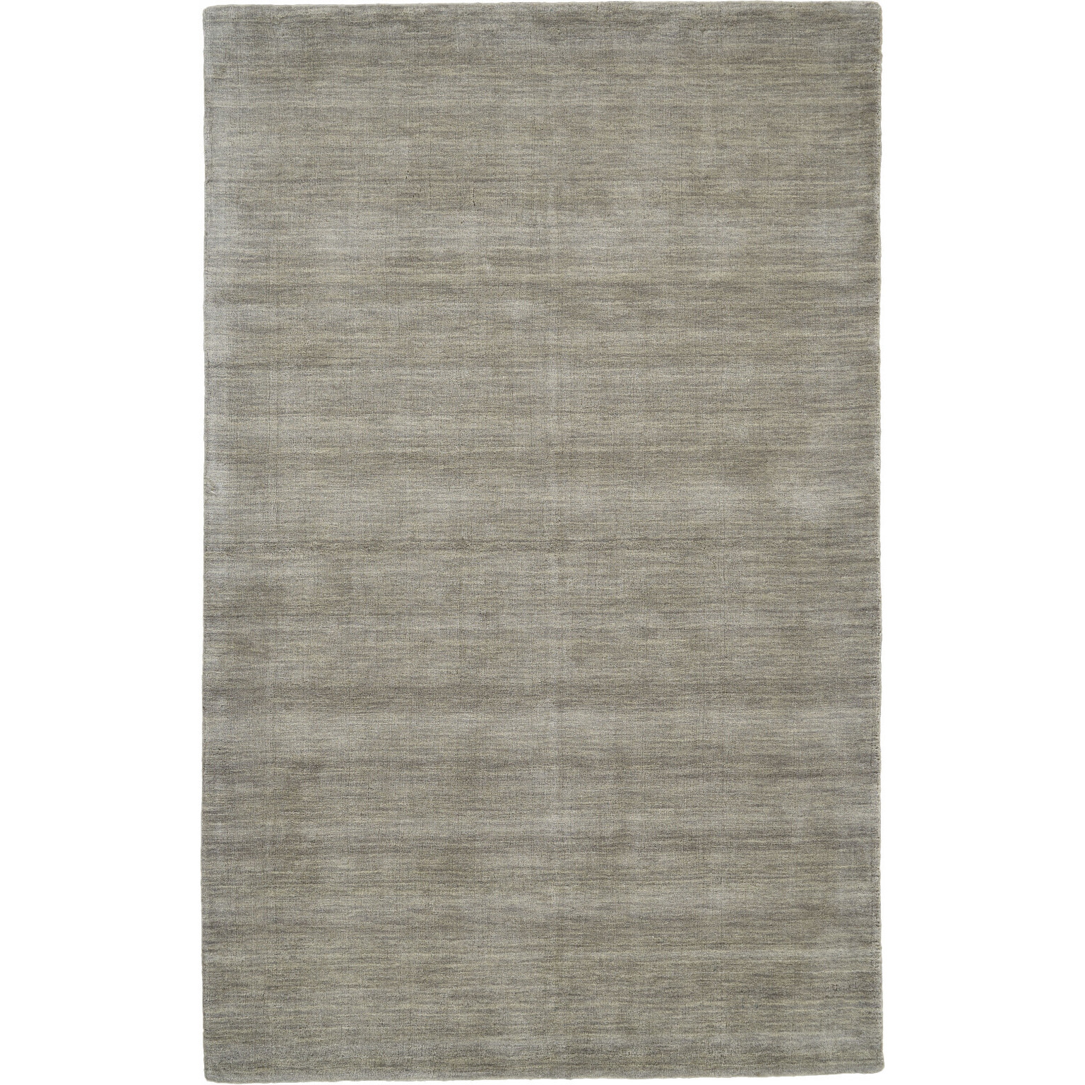 5 X 8 gray And Ivory Wool Hand Woven Stain Resistant Area Rug