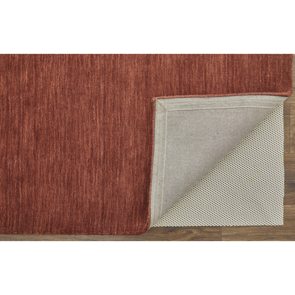 2 X 3 Orange And Red Wool Hand Woven Stain Resistant Area Rug