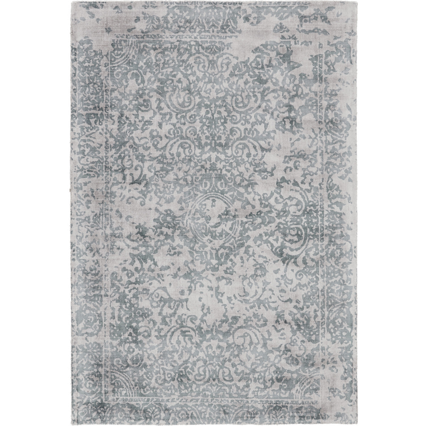 5 X 8 Blue And gray Abstract Hand Woven Area Rug