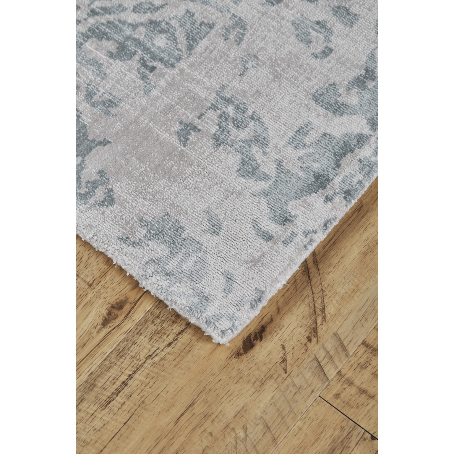 5 X 8 Blue And gray Abstract Hand Woven Area Rug