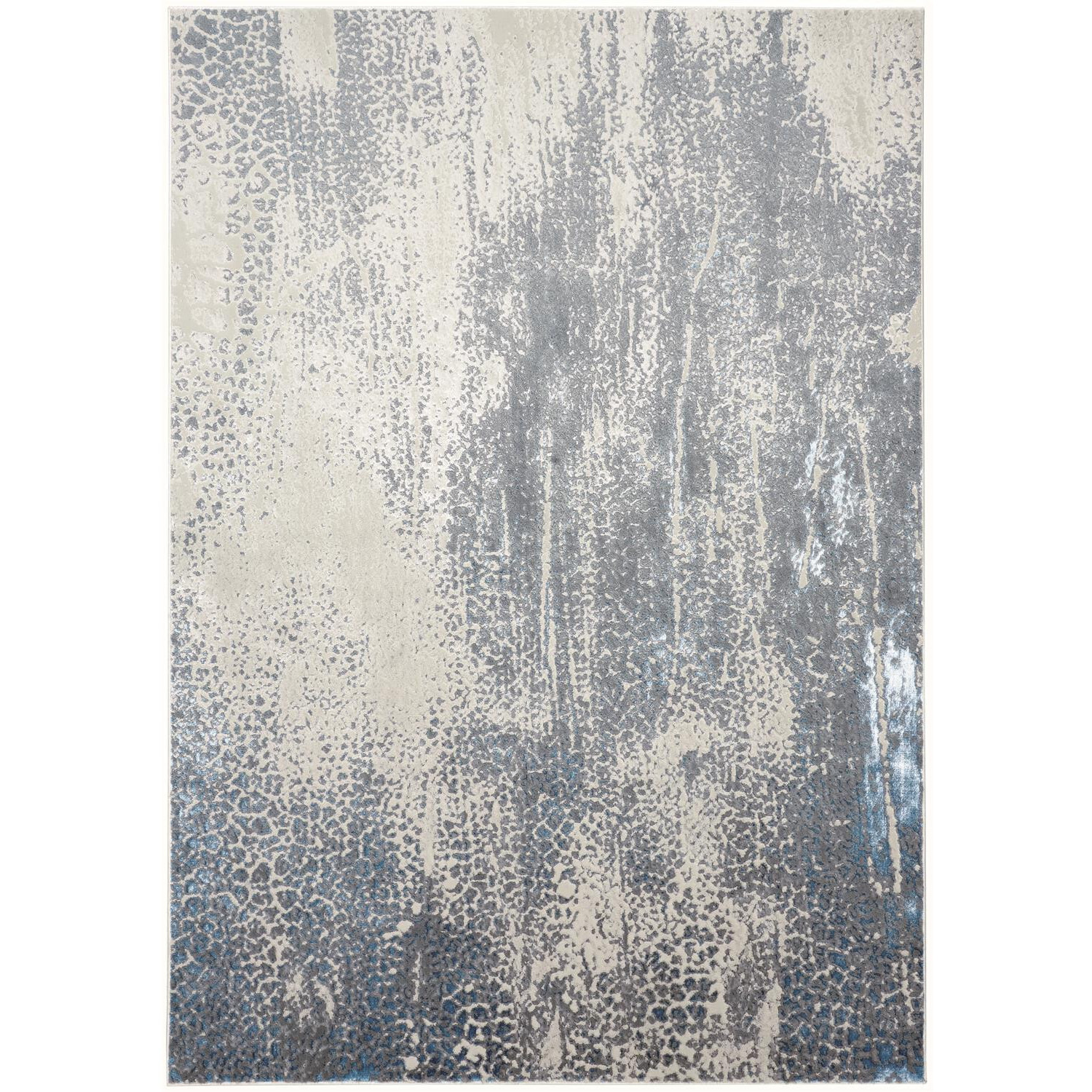 4 X 6 gray Blue And Ivory Abstract Area Rug
