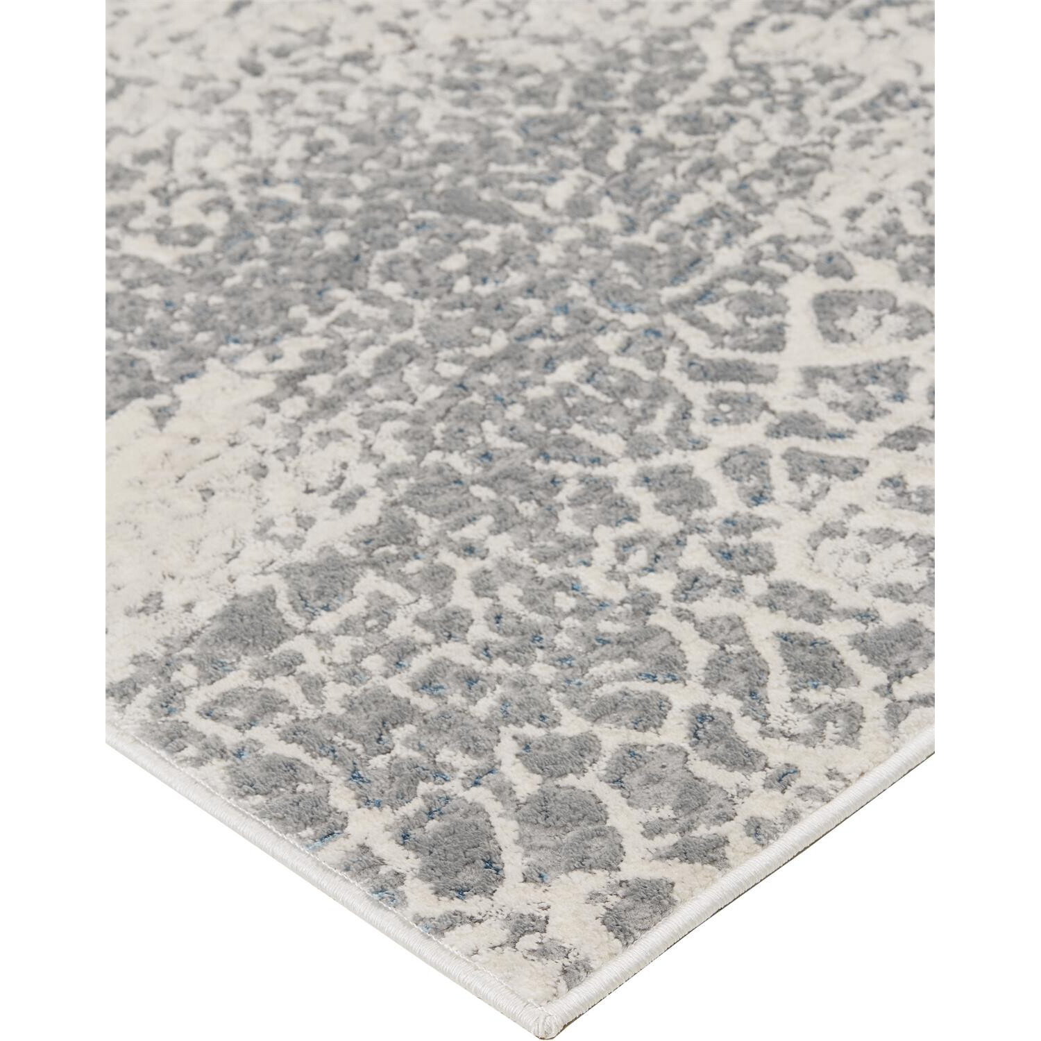 4 X 6 gray Blue And Ivory Abstract Area Rug